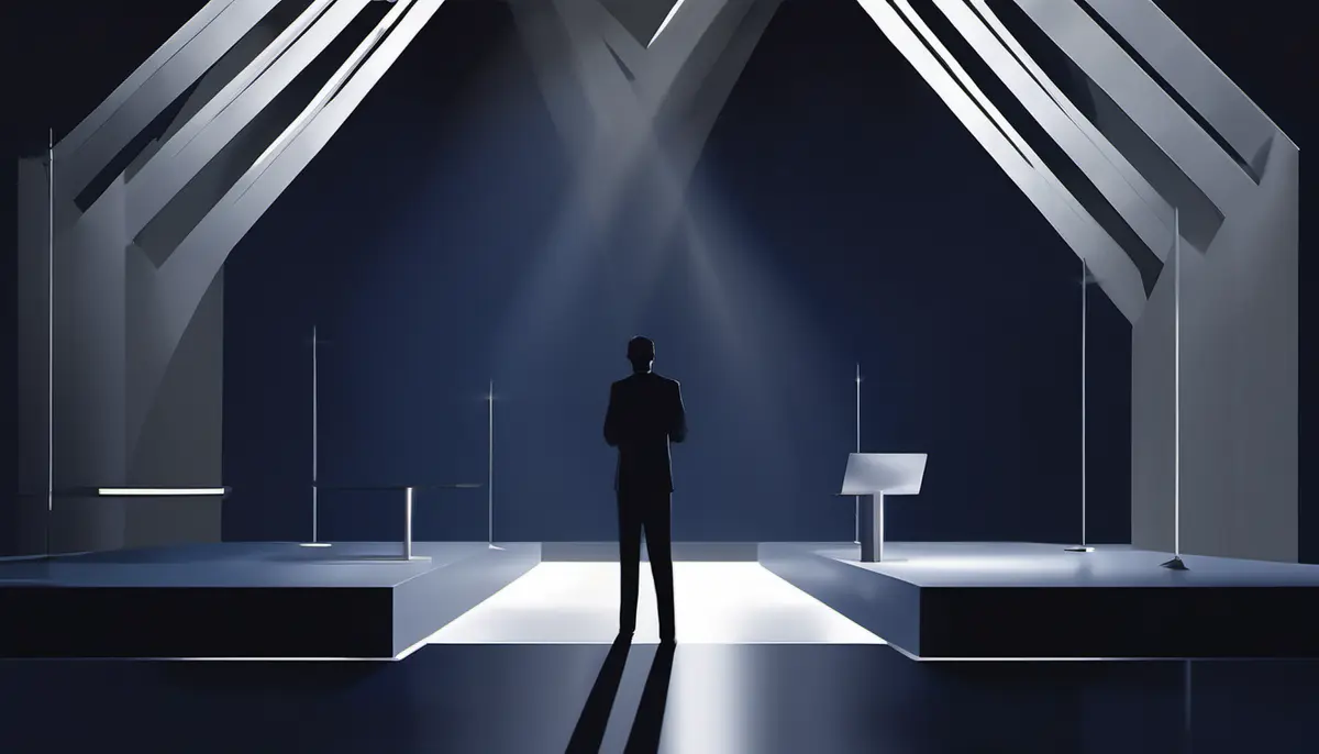 Editorial technology illustration representing Apple leadership succession