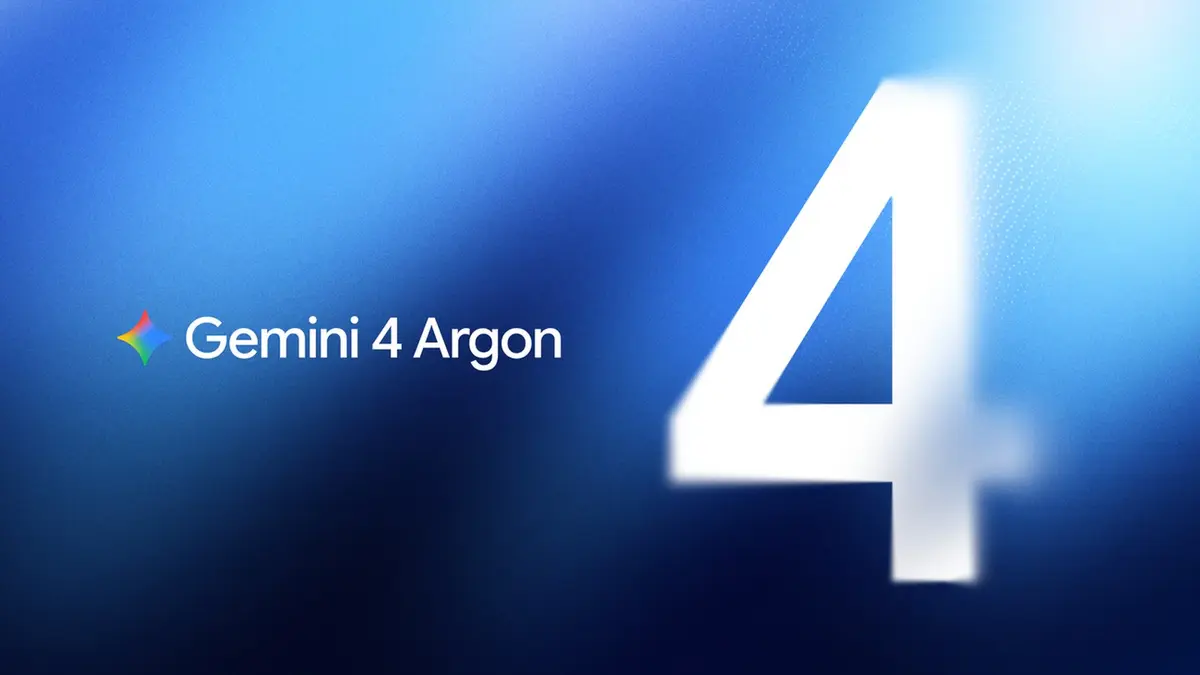 Key art for Gemini 4 Argon showing the model name beside a large number 4 on a blue gradient background