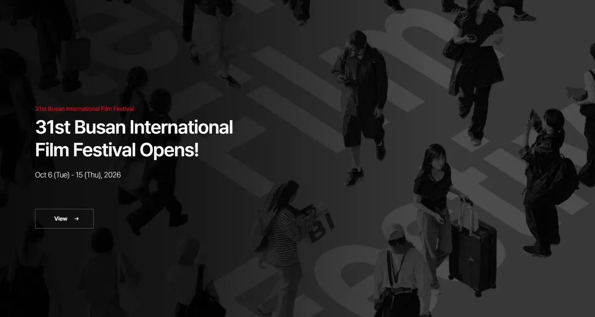 Official 31st Busan International Film Festival graphic announcing the 6–15 October 2026 festival dates.