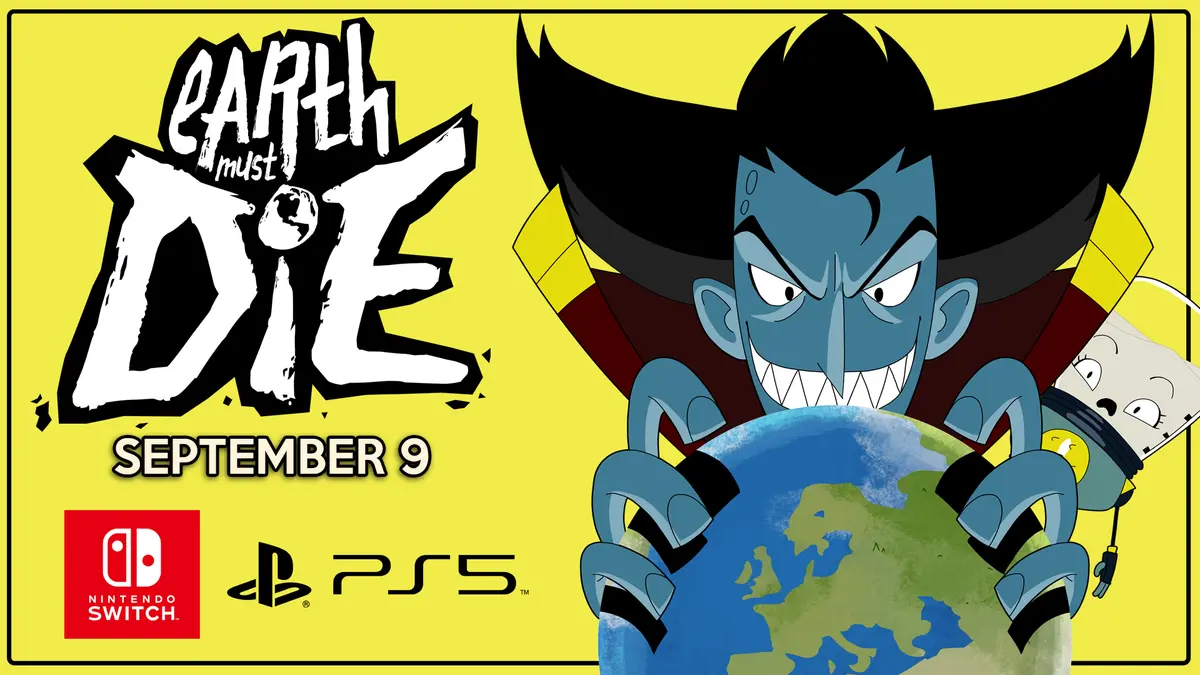 Official key art for Earth Must Die showing its animated alien characters.