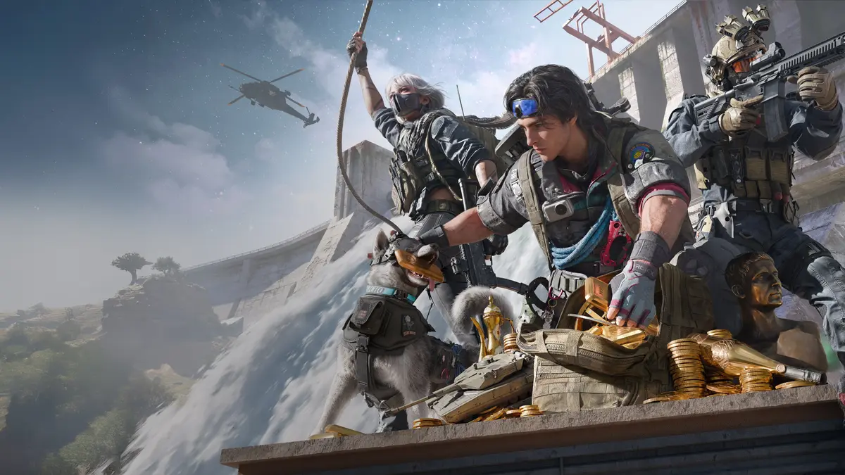 Official Xbox Store artwork showing Delta Force operators moving through a bright urban battlefield