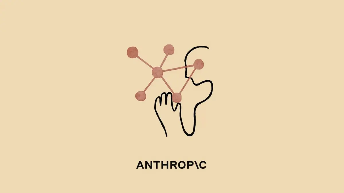 Anthropic logo beneath a hand-drawn network diagram representing connected AI systems.
