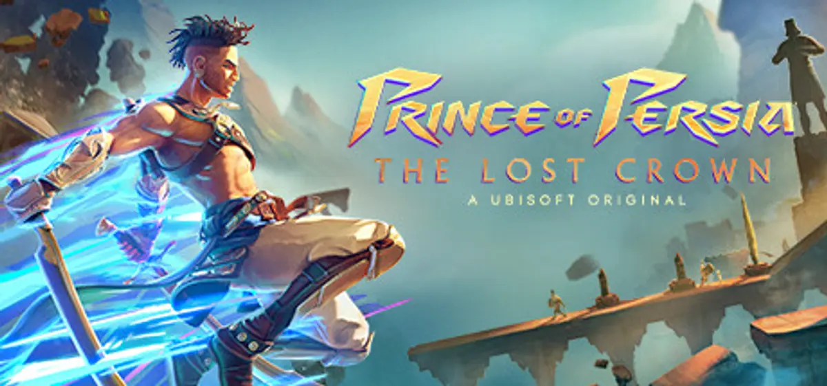 Prince Sargon stands before a golden palace in Prince of Persia: The Lost Crown.