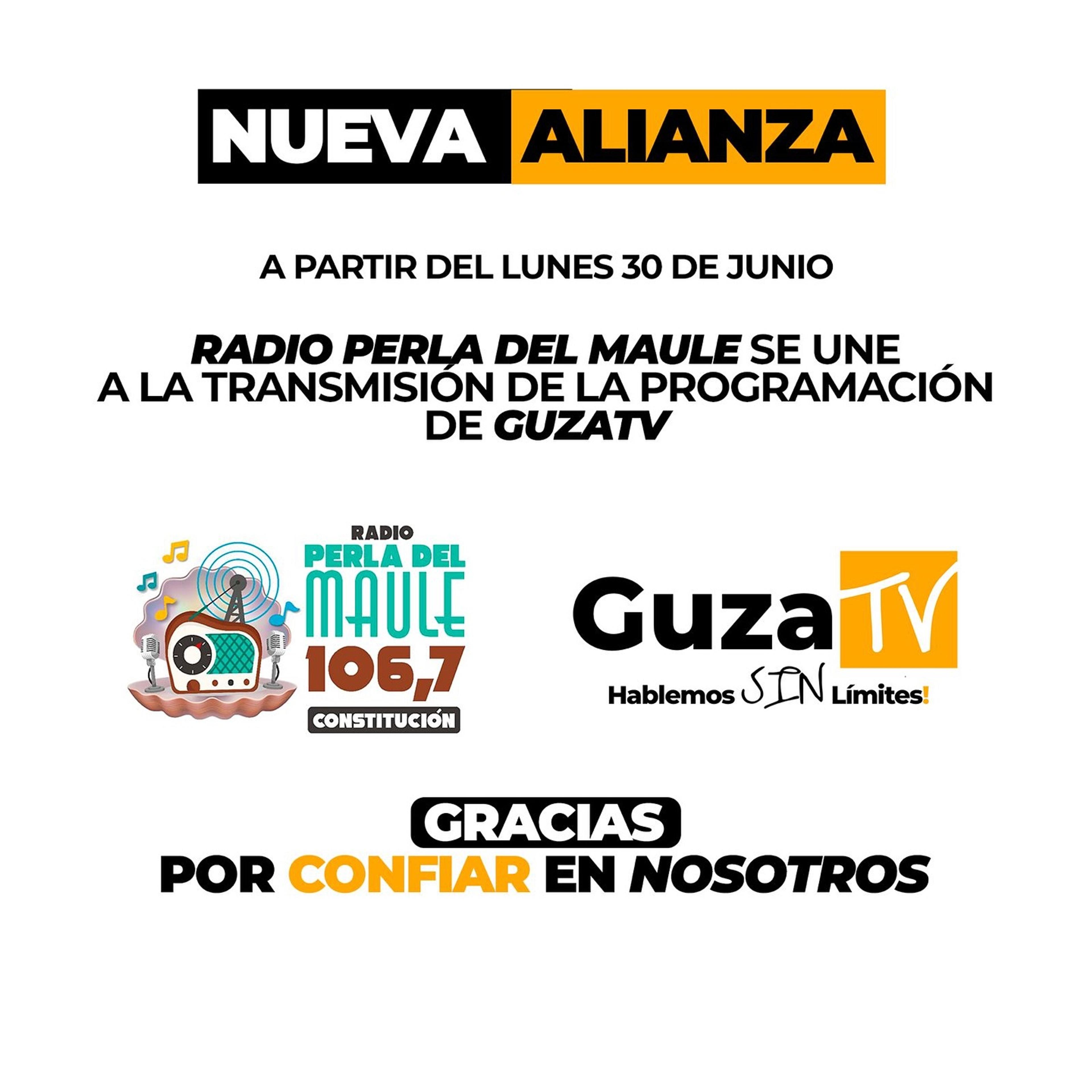 Foto 6 de 6: Nos unimos oficialmente a Radio Perla del Maule 106.7 FM, para transmitir nuestra programación a toda la…