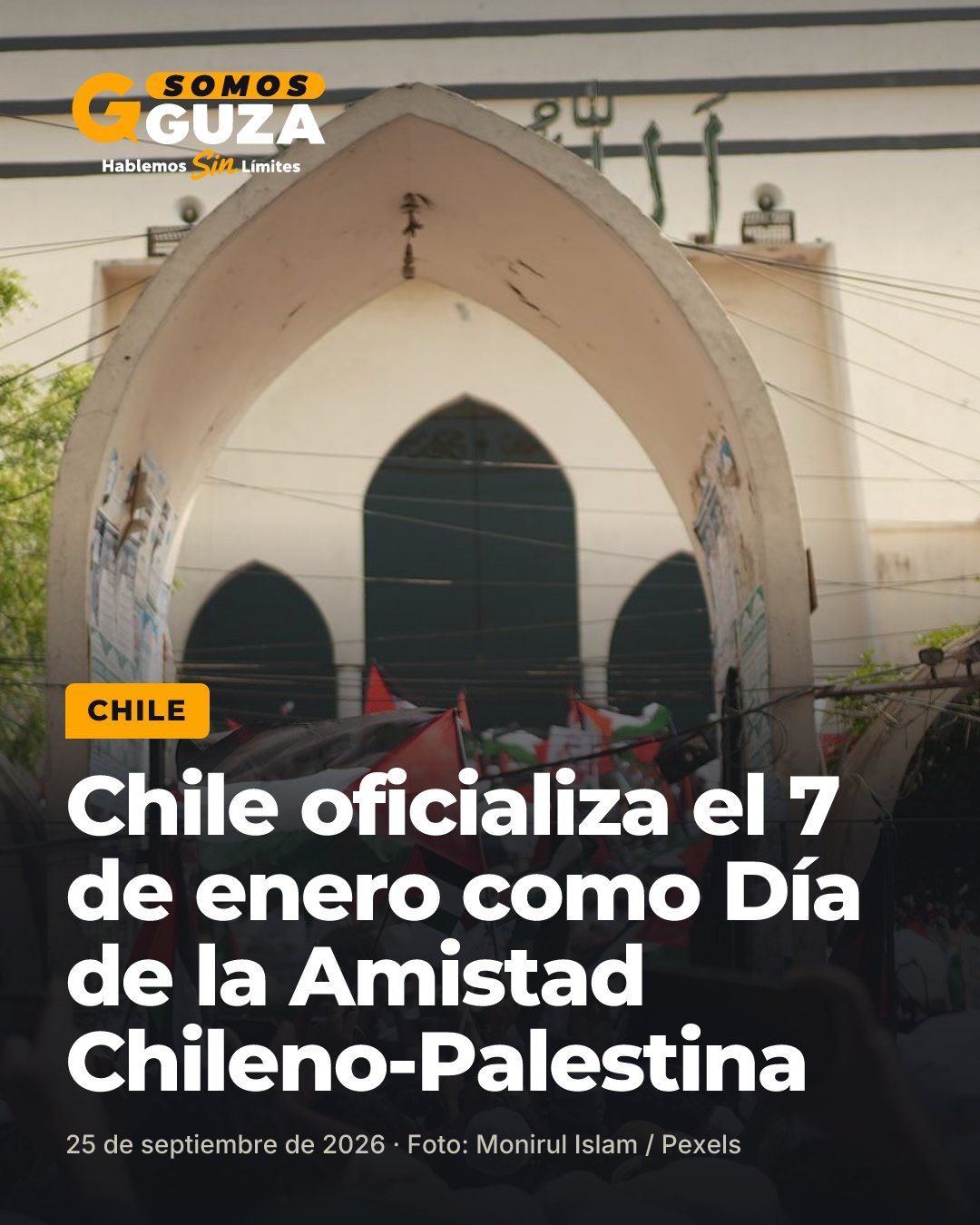 Foto 1 de 2: Chile oficializa el 7 de enero como Día de la Amistad Chileno-Palestina