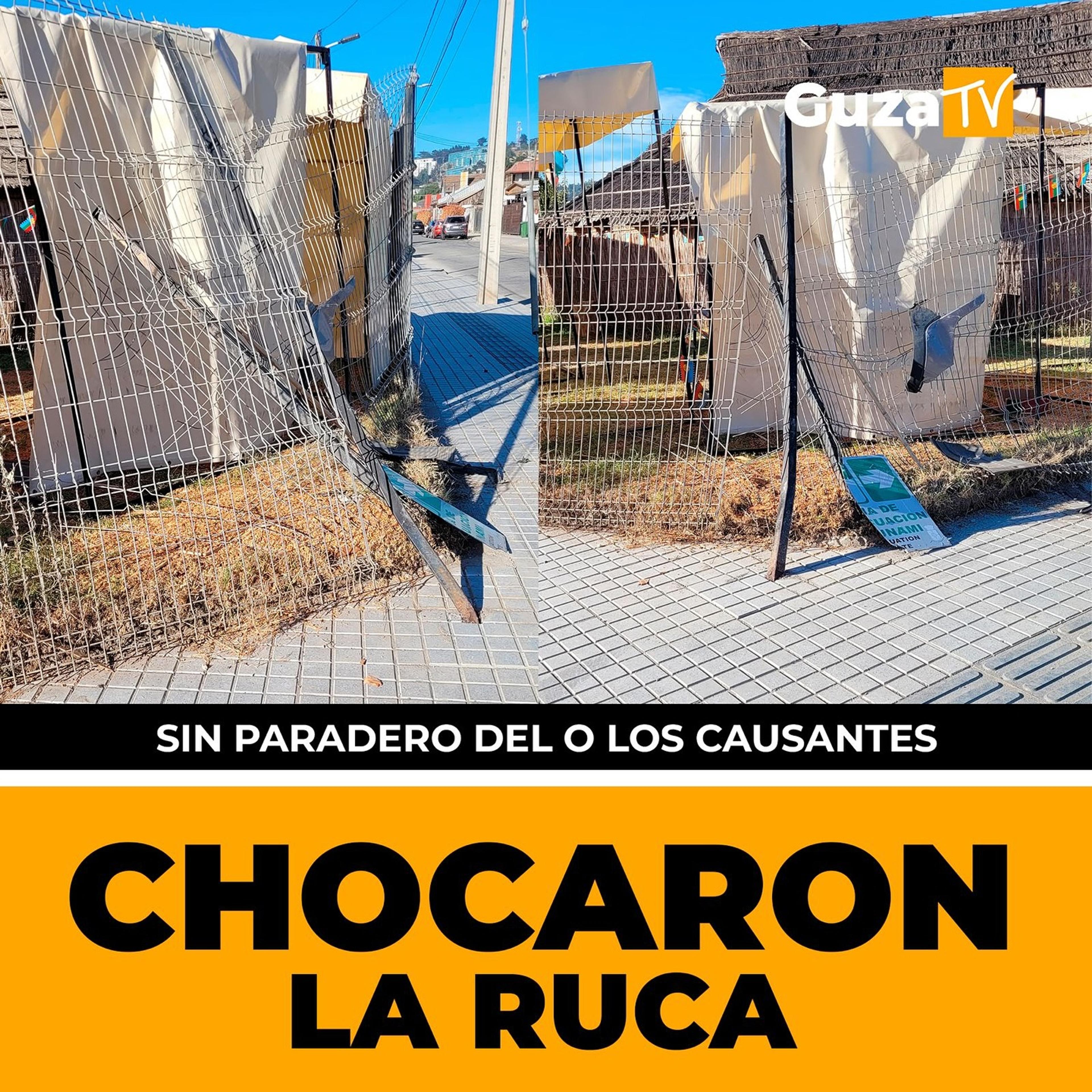 Foto 3 de 5: Durante las últimas horas, un vehículo impactó la Ruca Mapuche ubicada en Pinto esquina Echeverría, en…