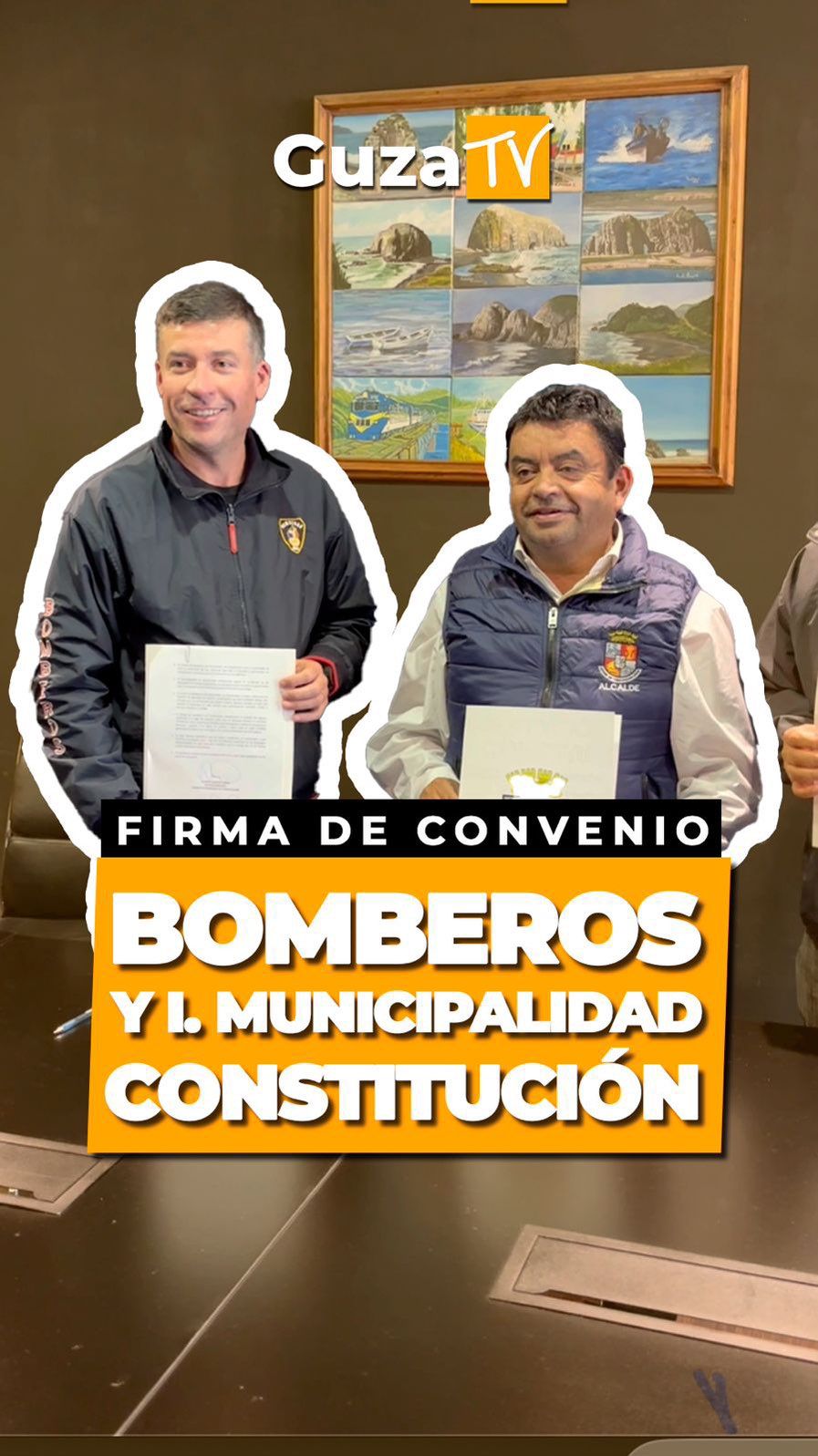 Portada del video: El Cuerpo de Bomberos de Constitución y la Ilustre Municipalidad de Constitución han firmado un convenio…