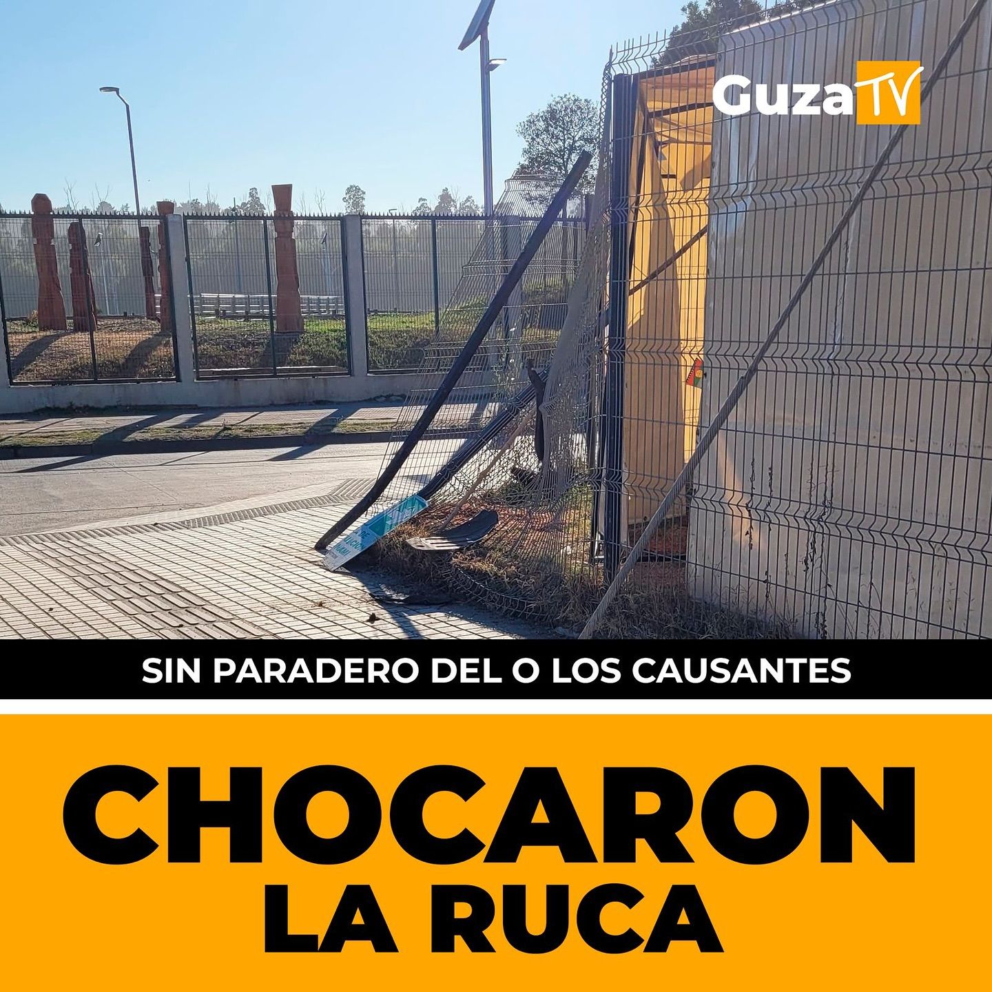 Foto 1 de 5: Durante las últimas horas, un vehículo impactó la Ruca Mapuche ubicada en Pinto esquina Echeverría, en…