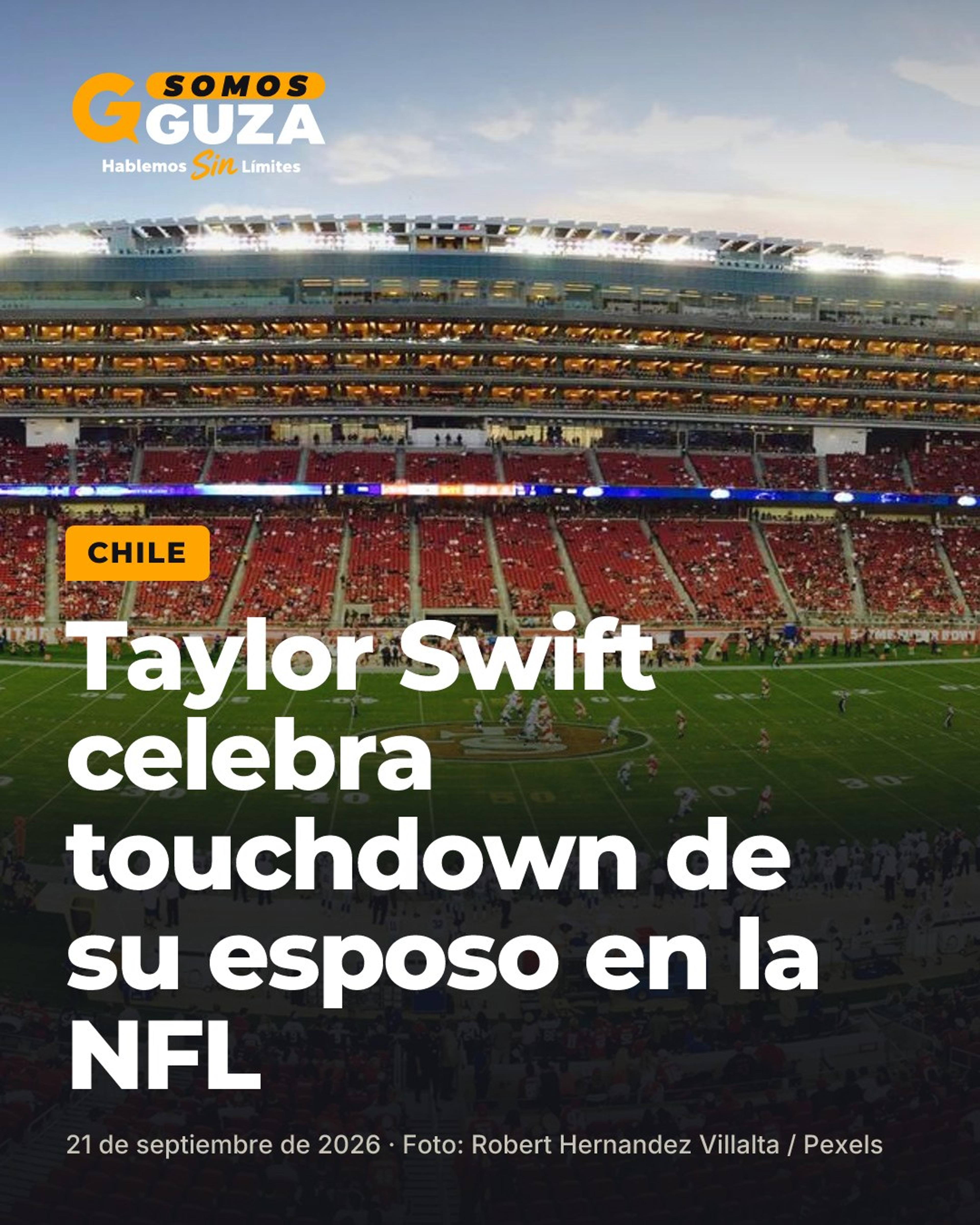 Foto 1 de 2: Taylor Swift celebra touchdown de su esposo en la NFL