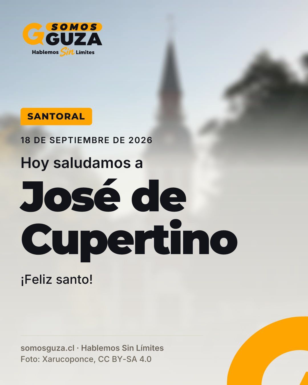 18 de septiembre de 2026. Hoy saludamos a José de Cupertino. ¡Feliz santo!