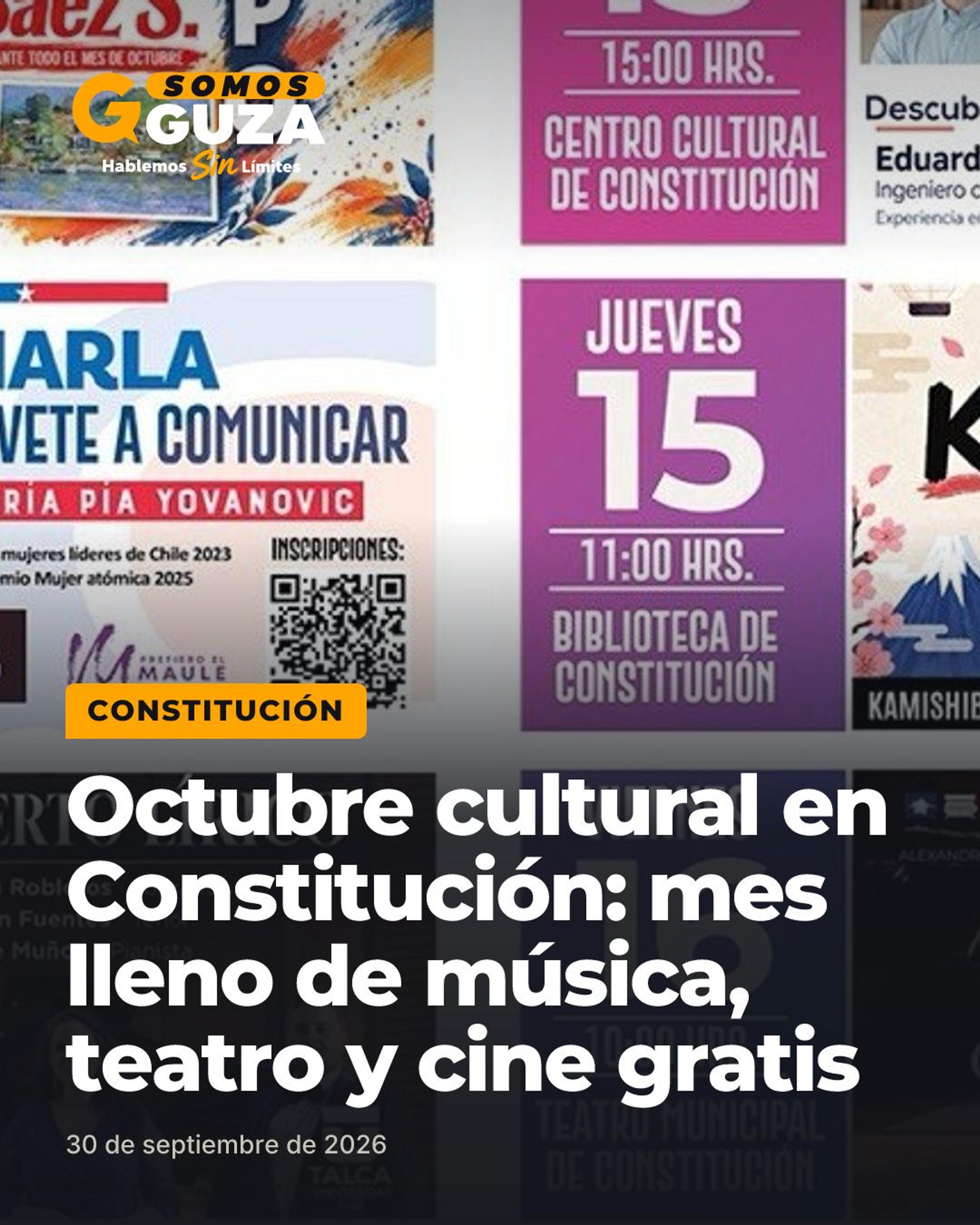 Foto 1 de 5: Octubre cultural en Constitución: mes lleno de música, teatro y cine gratis