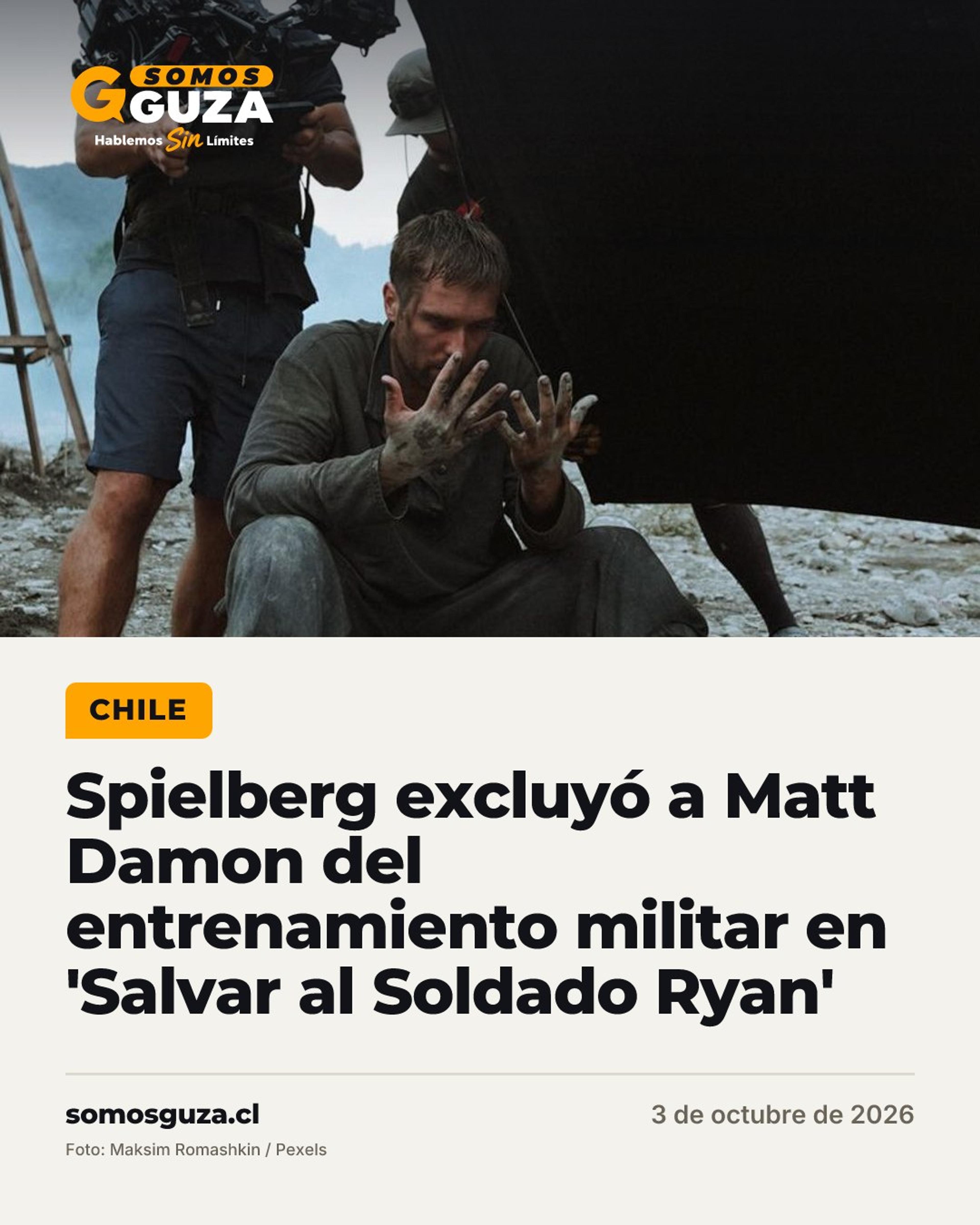 Spielberg excluyó a Matt Damon del entrenamiento militar en 'Salvar al Soldado Ryan'