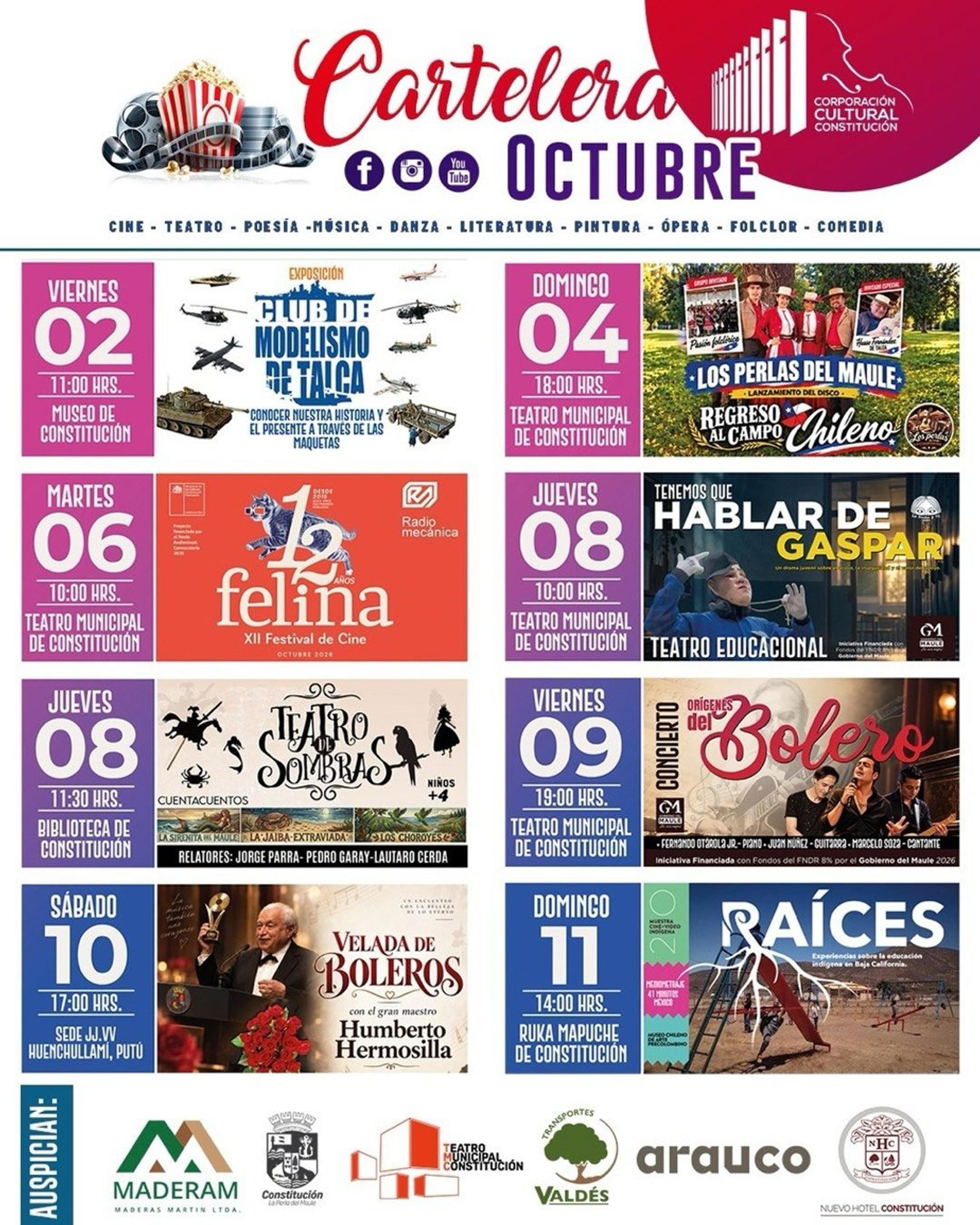 Foto 2 de 5: Octubre cultural en Constitución: mes lleno de música, teatro y cine gratis