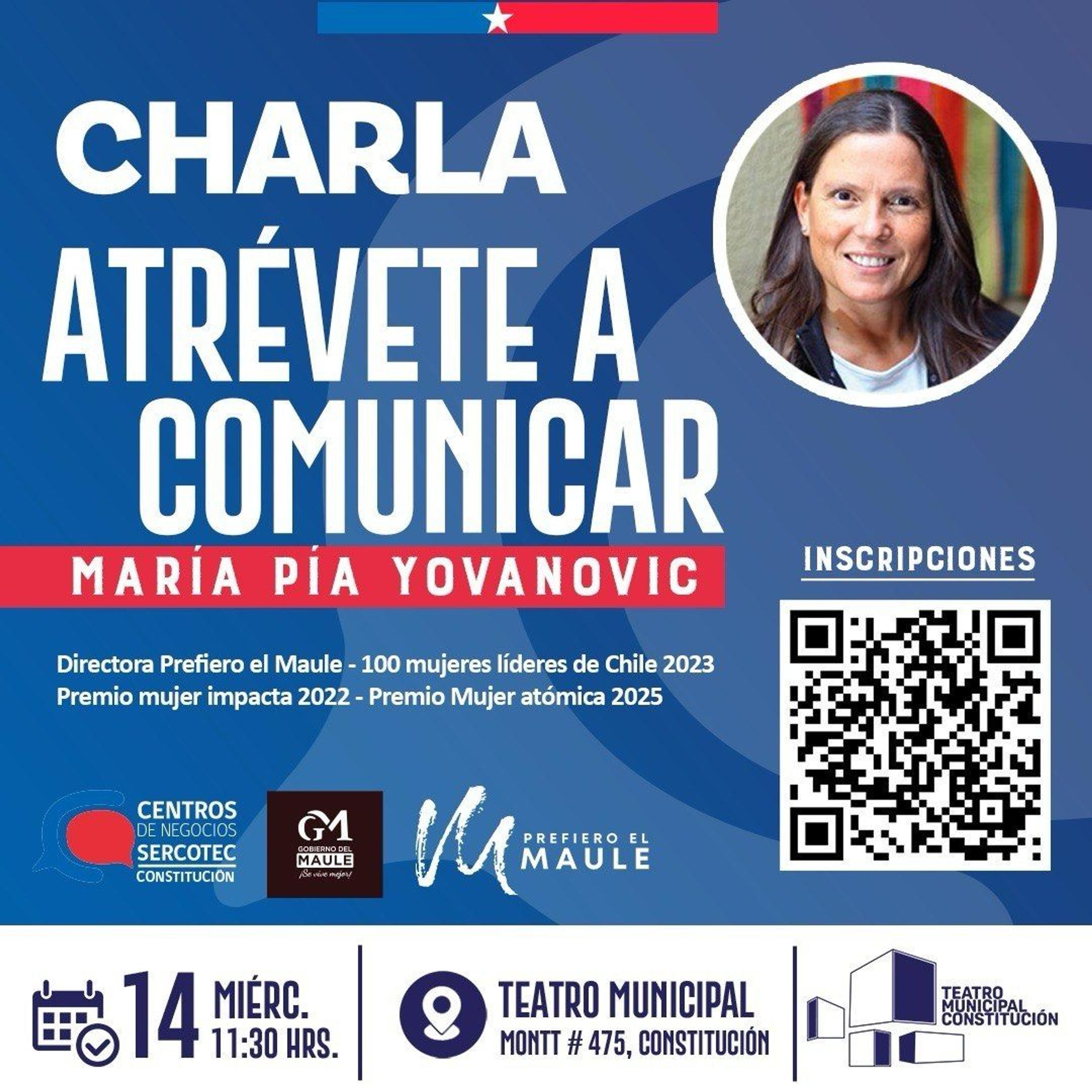 Foto 2 de 3: No te lo pierdas! María Pía Yovanovic, Directora de Prefiero El Maule y una de las 100 mujeres líderes de…