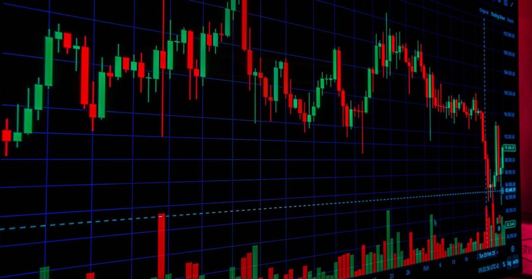 Imagen referencial: Primer plano de un gráfico de velas japonesas dinámico que muestra las tendencias y la volatilidad del mercado. Ideal para temas financieros y de inversión.