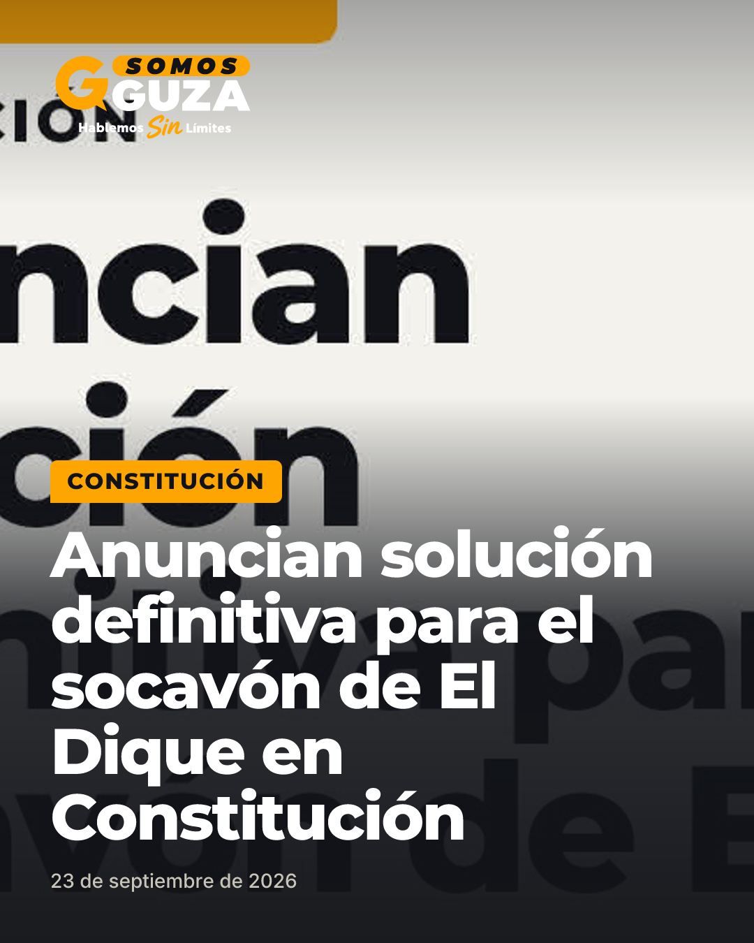 Foto 1 de 2: Anuncian solución definitiva para el socavón de El Dique en Constitución
