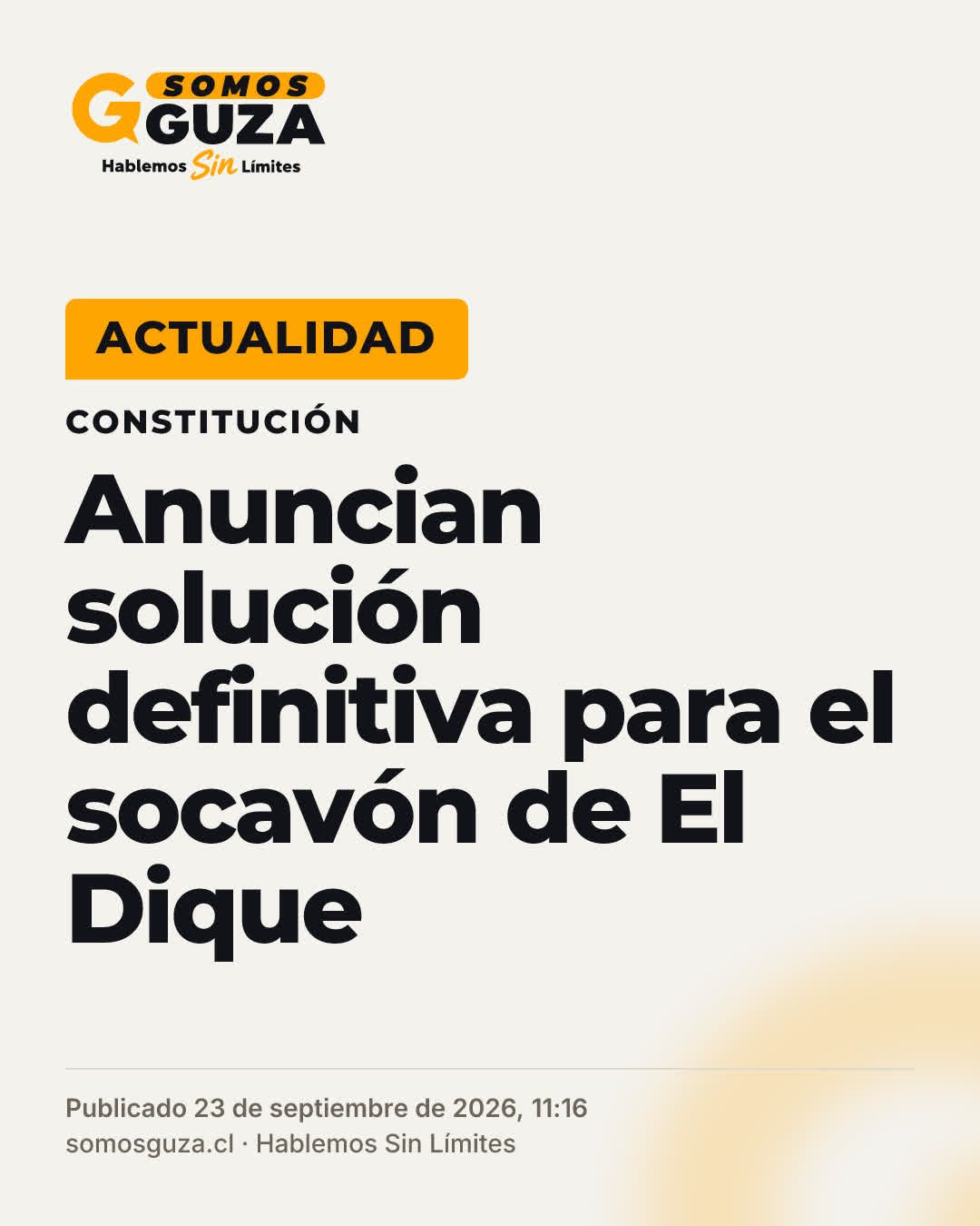 Anuncian solución definitiva para el socavón de El Dique en Constitución