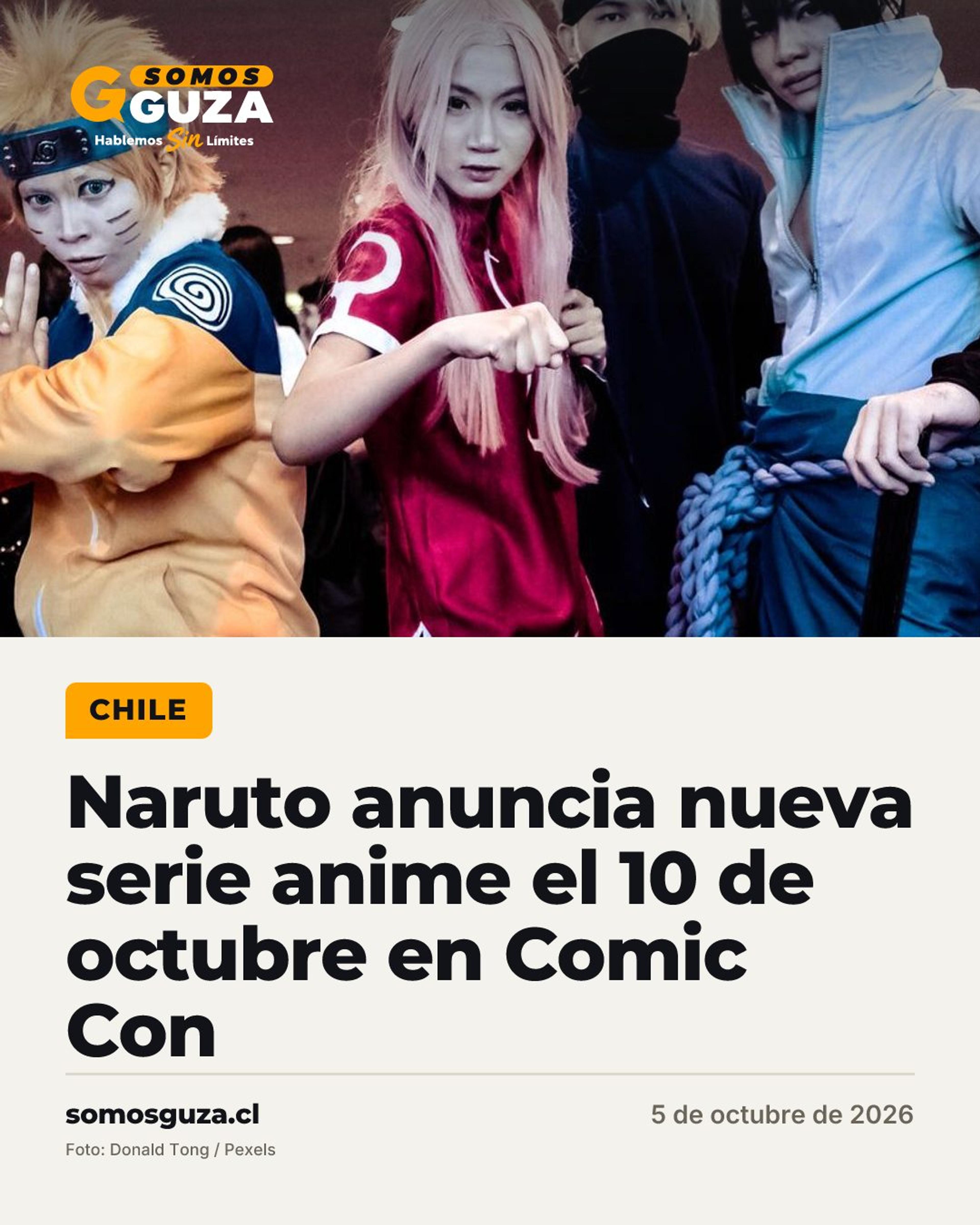 Naruto anuncia nueva serie anime el 10 de octubre en Comic Con