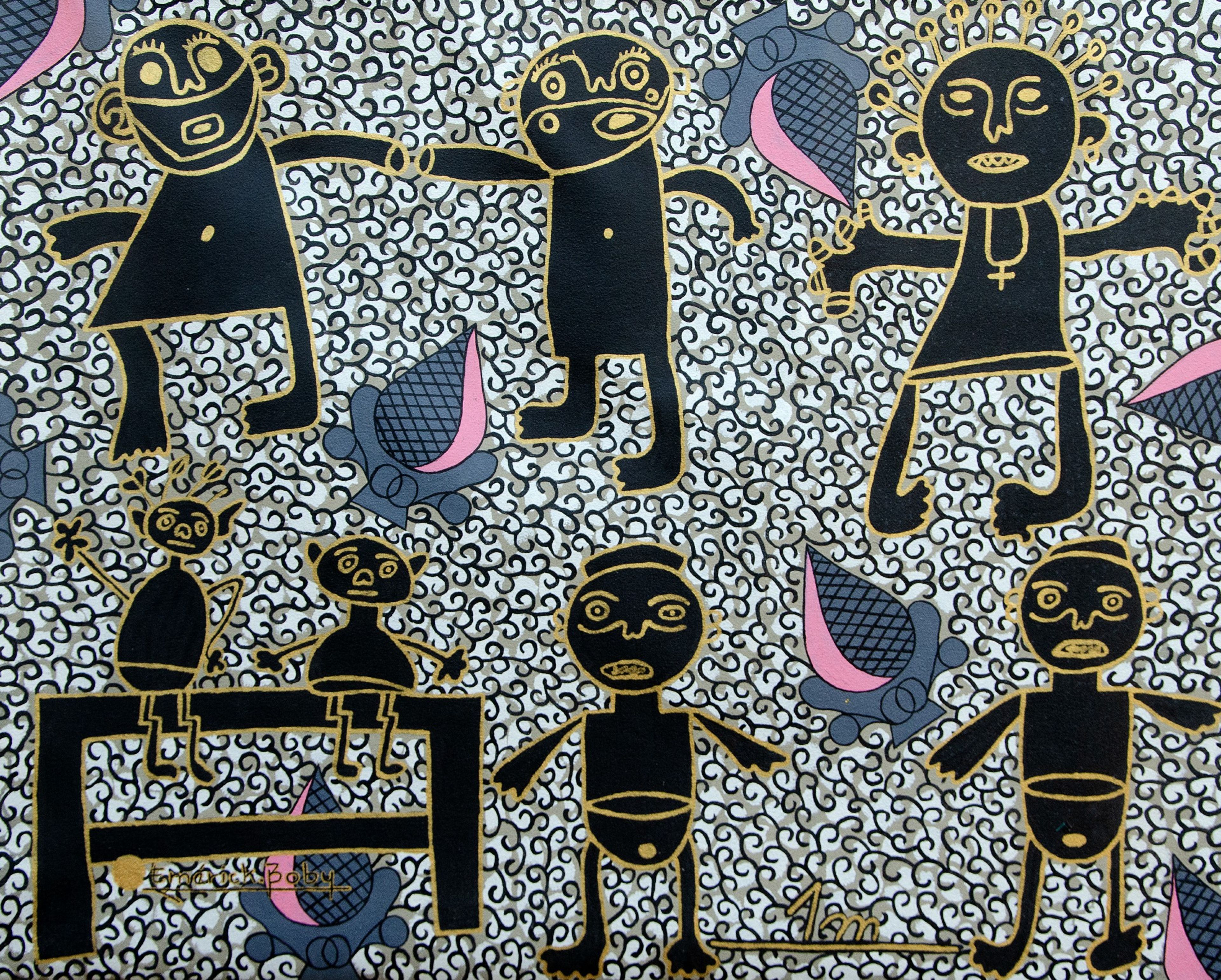 Peinture « Enfance volée 02 », 2022, série Enfance volée, par Emérick Boby