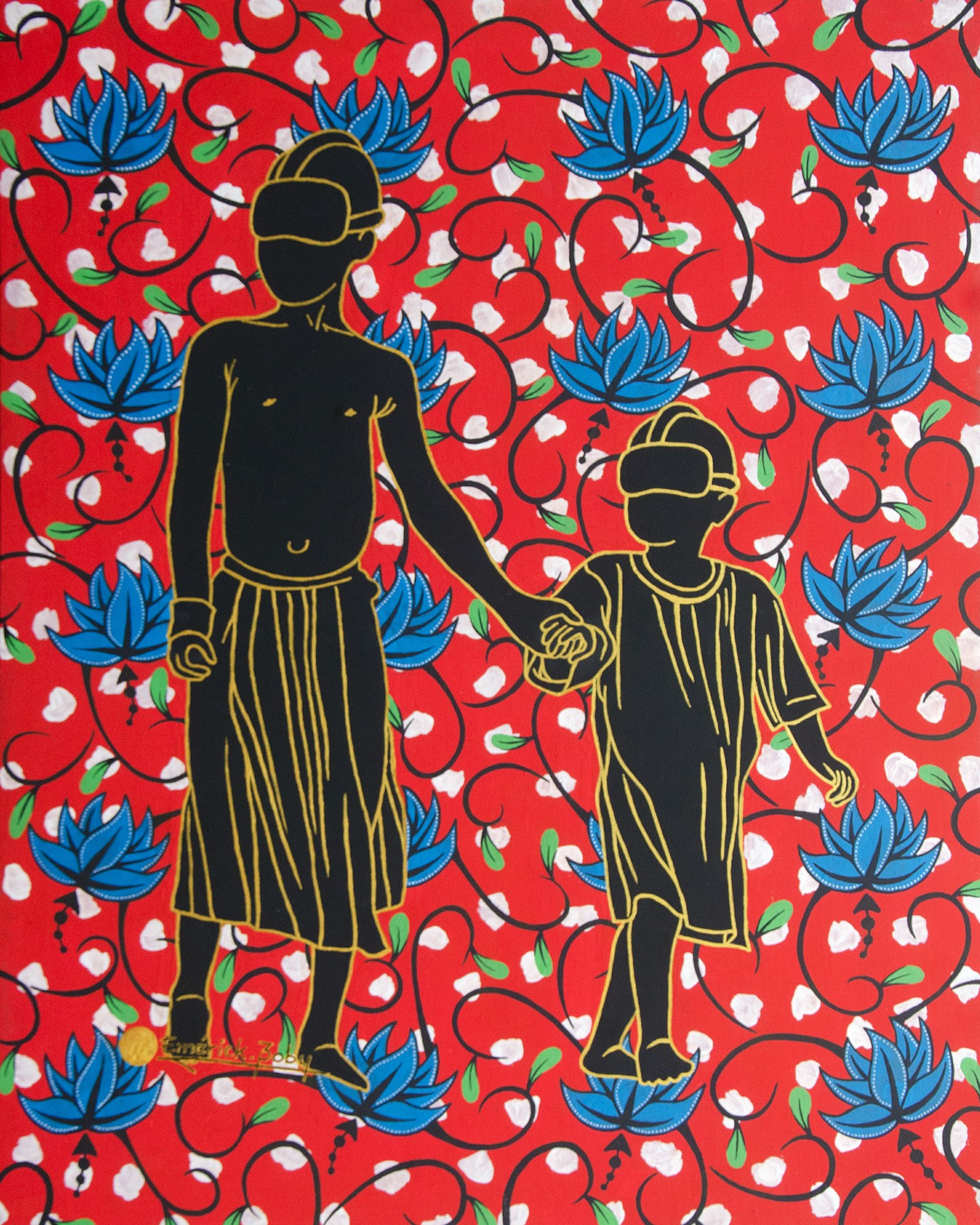 Peinture « Afri Tech 03 », 2023, série Afri Tech, par Emérick Boby