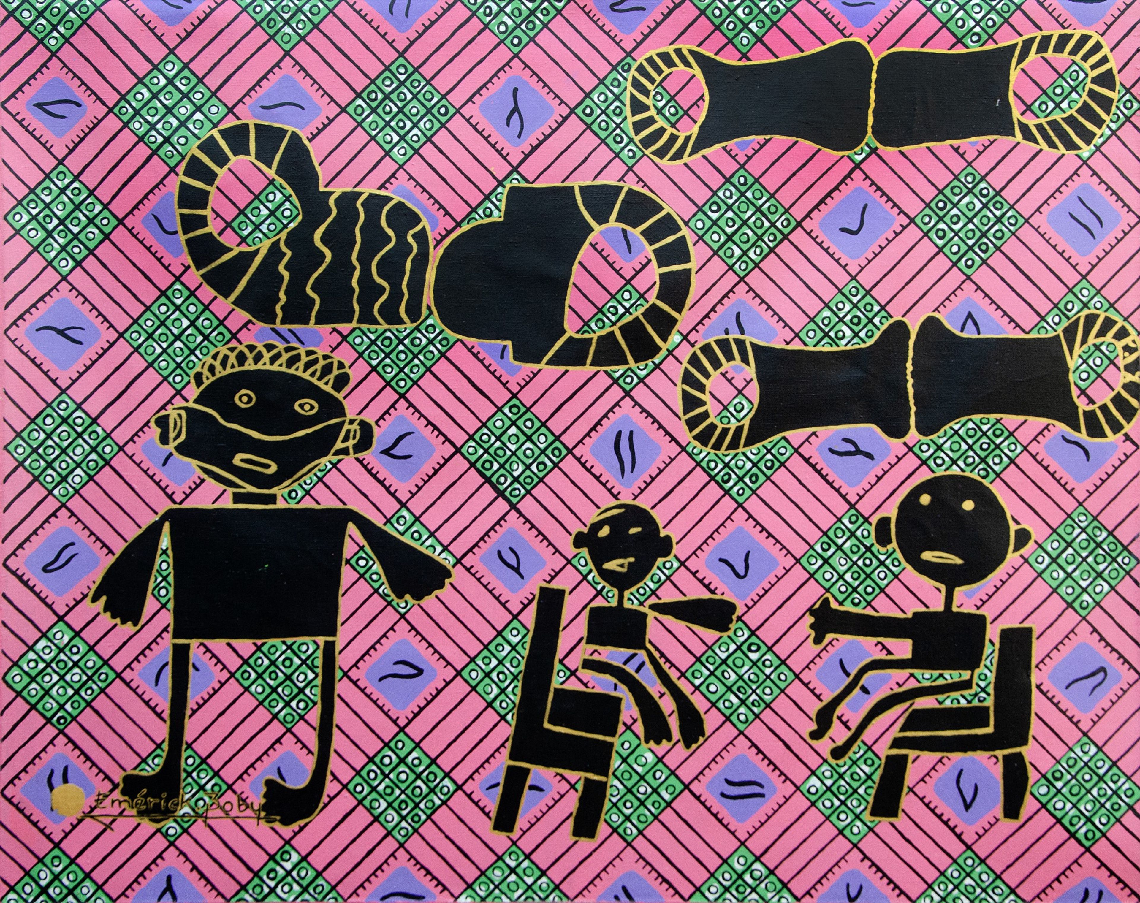Peinture « Enfance volée 04 », 2022, série Enfance volée, par Emérick Boby
