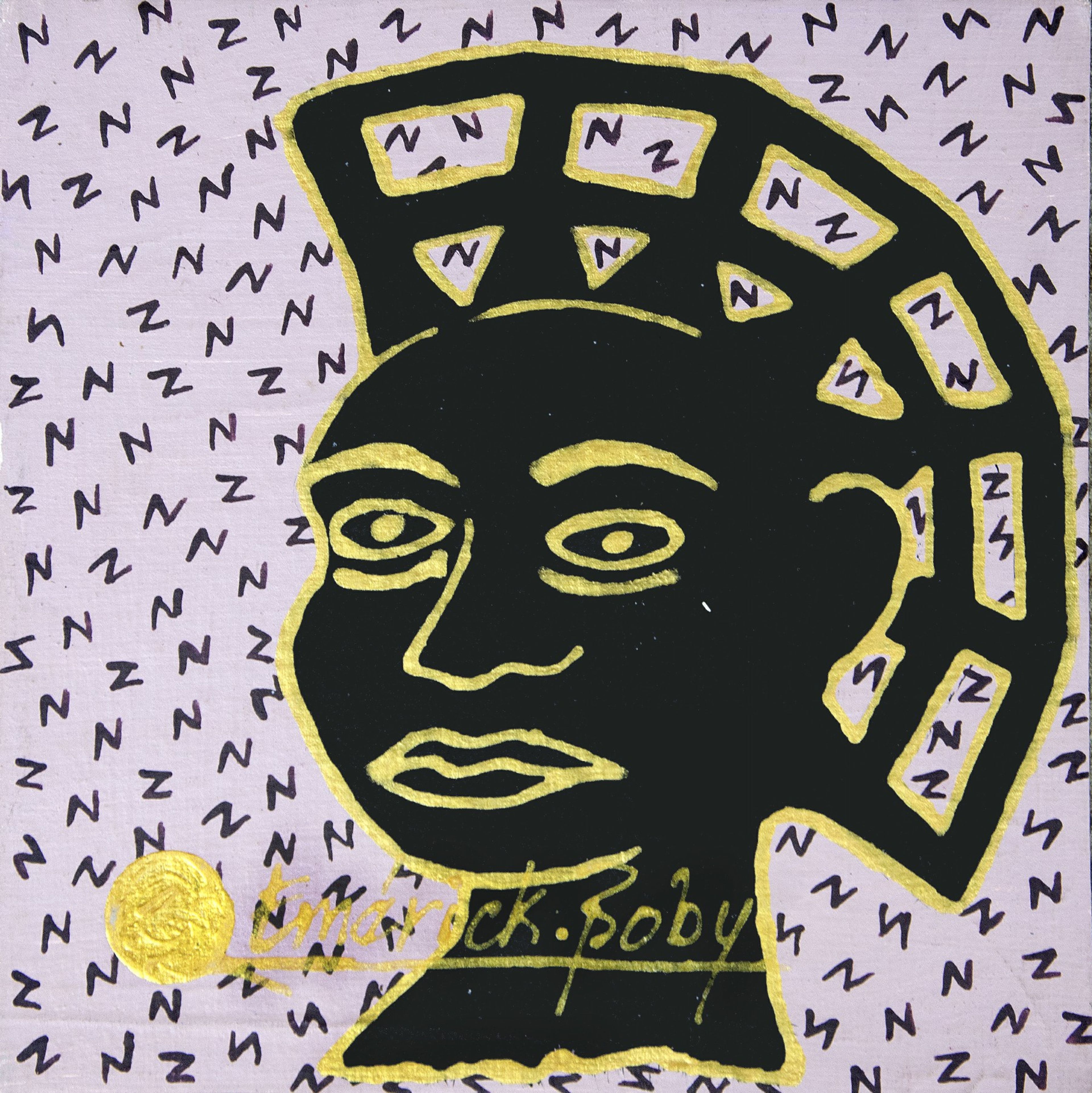 Peinture « Sans titre », 2023, série Quand on était enfants, on dessinait., par Emérick Boby