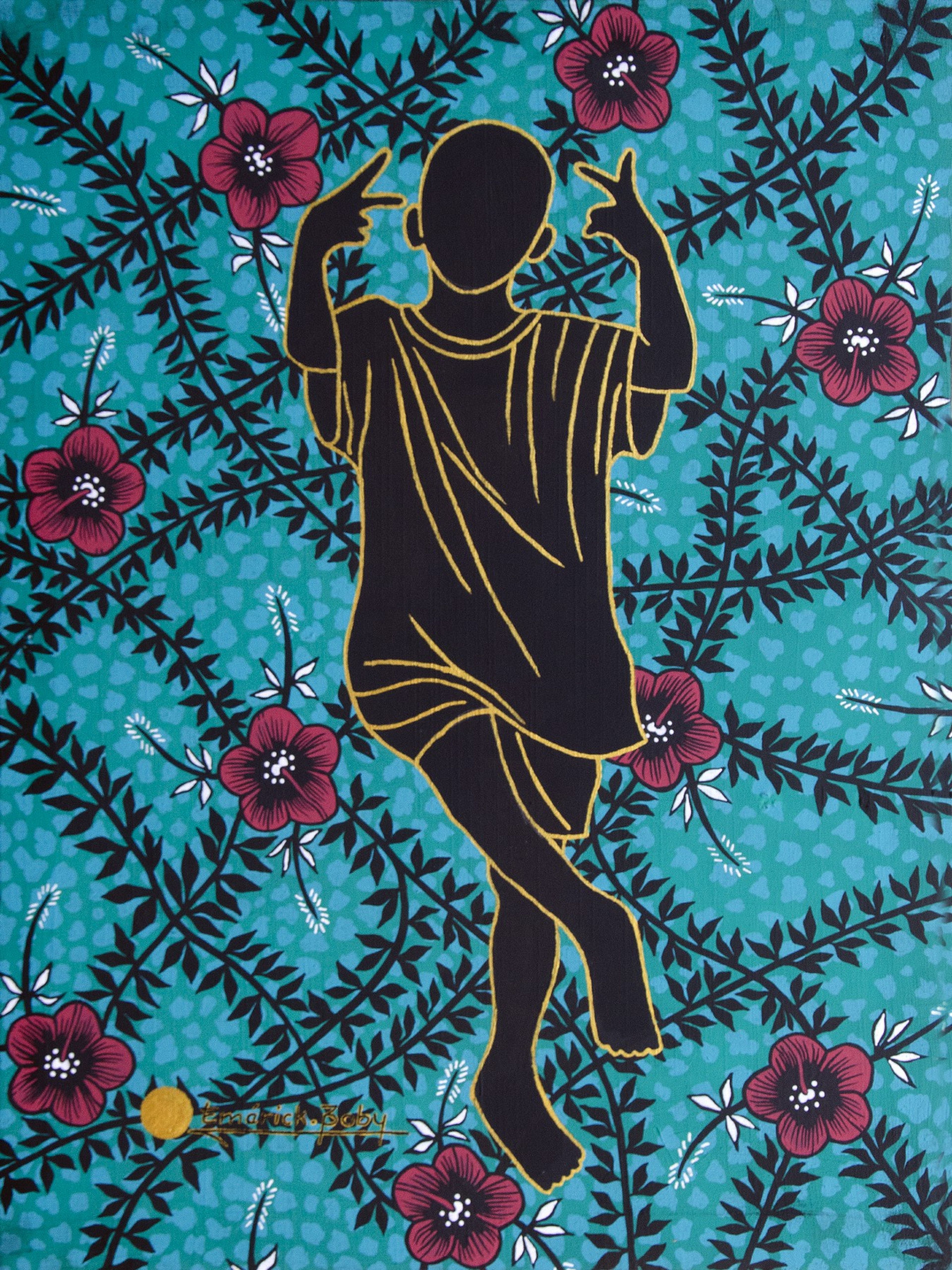 Peinture « Je danse 03 », 2023, série Jeunesse, par Emérick Boby