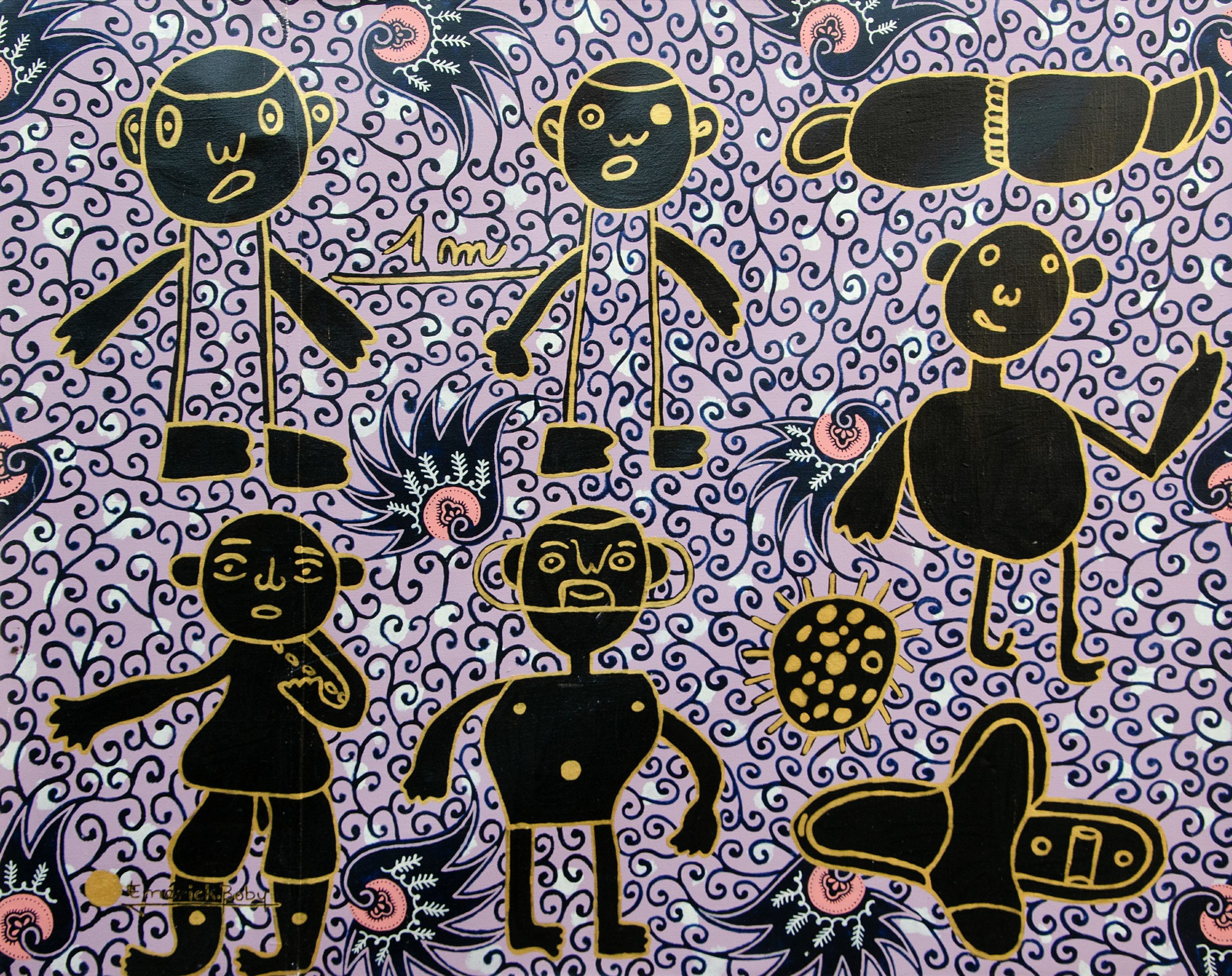 Peinture « Enfance volée 01 », 2022, série Enfance volée, par Emérick Boby