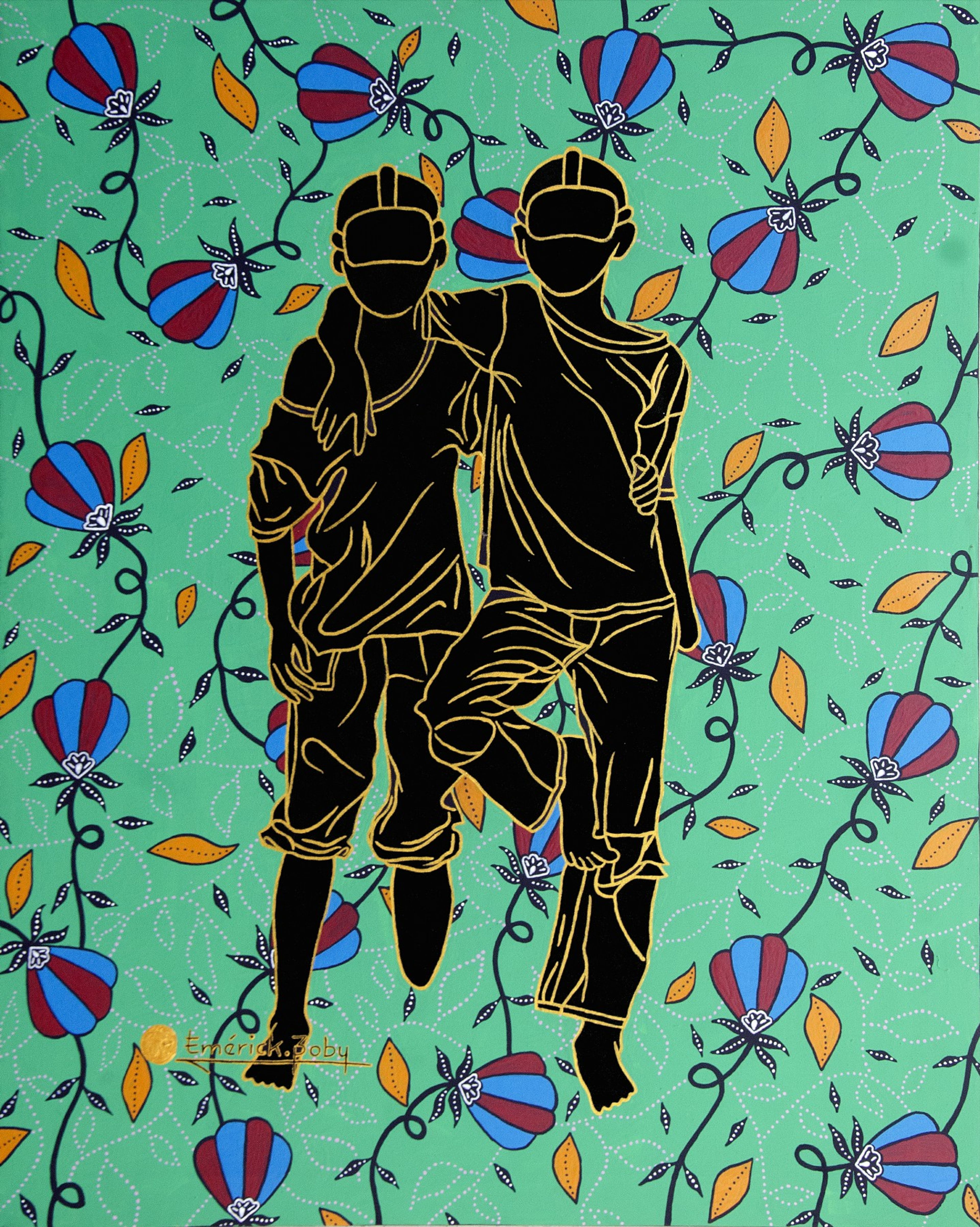 Peinture « Afri Tech 01 », 2023, série Afri Tech, par Emérick Boby