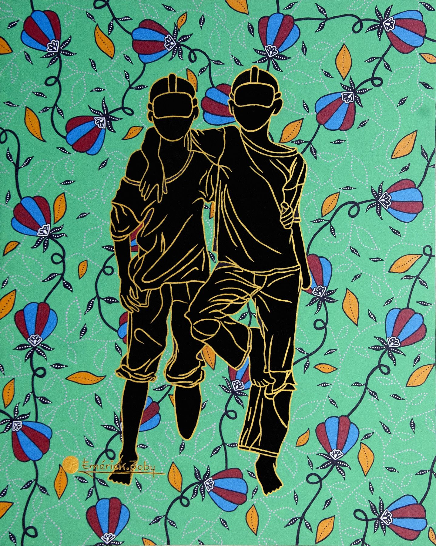 Peinture « Afri Tech 01 », 2023, série Afri Tech, par Emérick Boby