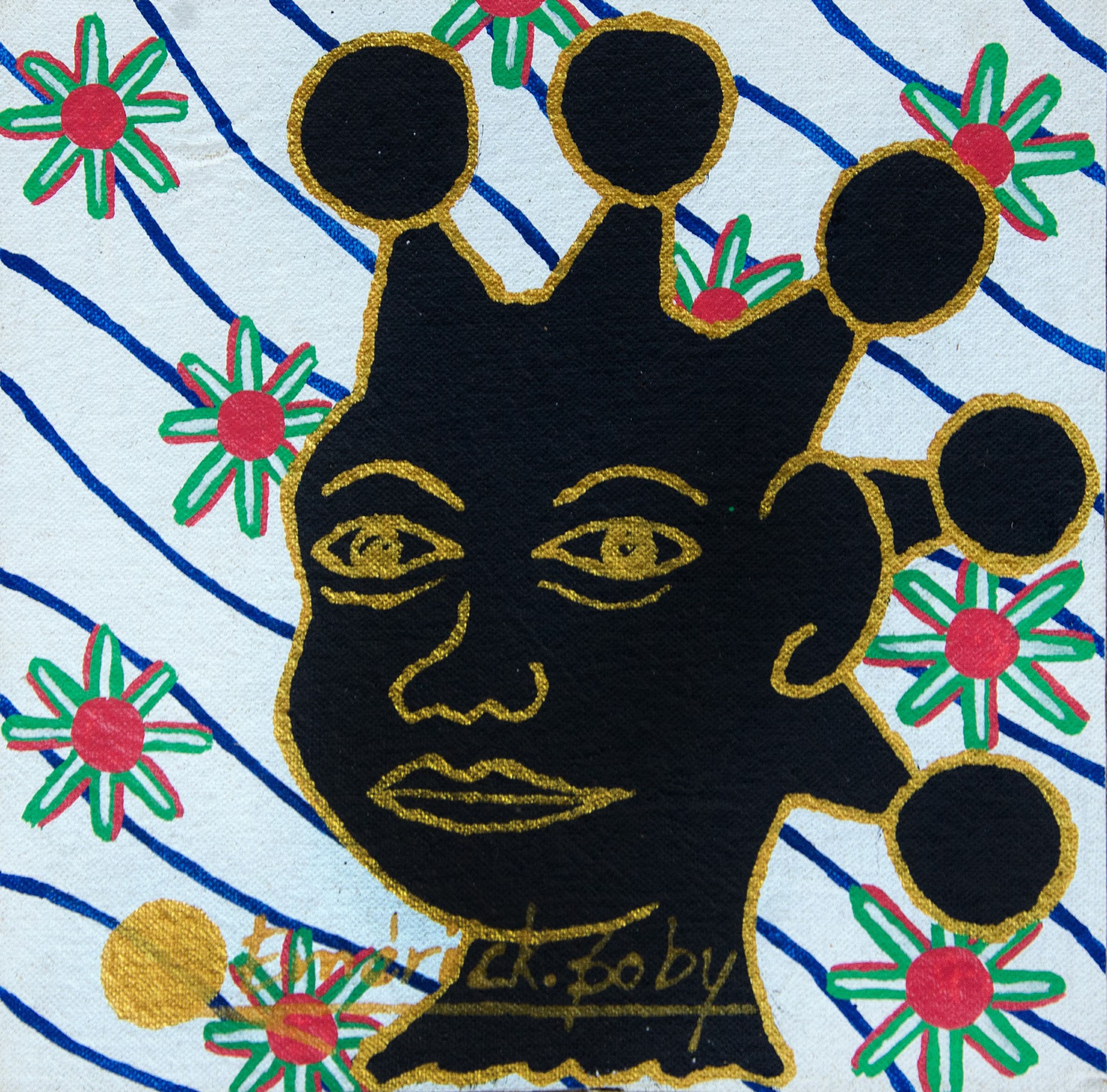 Peinture « Sans titre », 2023, série Quand on était enfants, on dessinait., par Emérick Boby