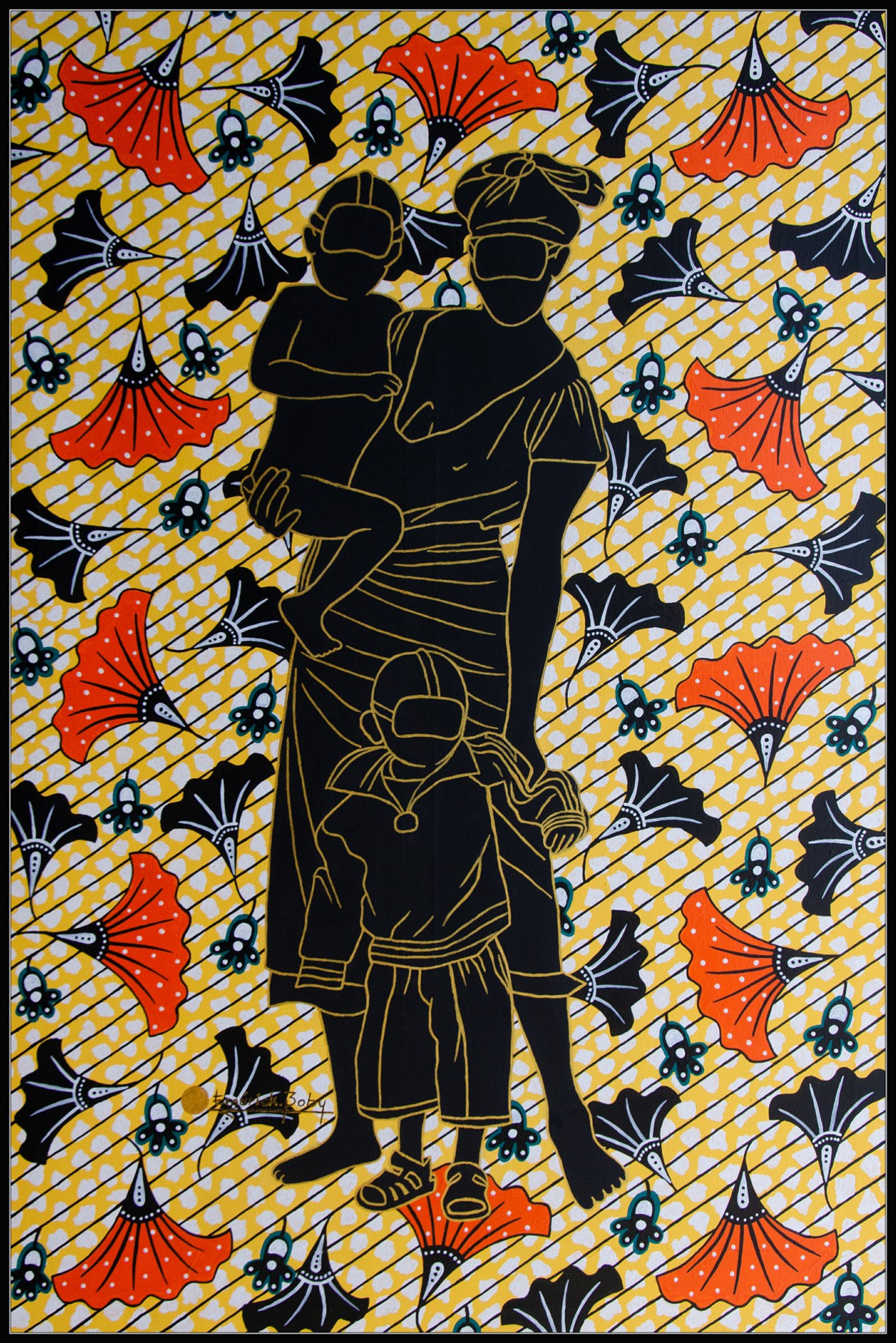 Peinture « Afri Tech 02 », 2023, série Afri Tech, par Emérick Boby