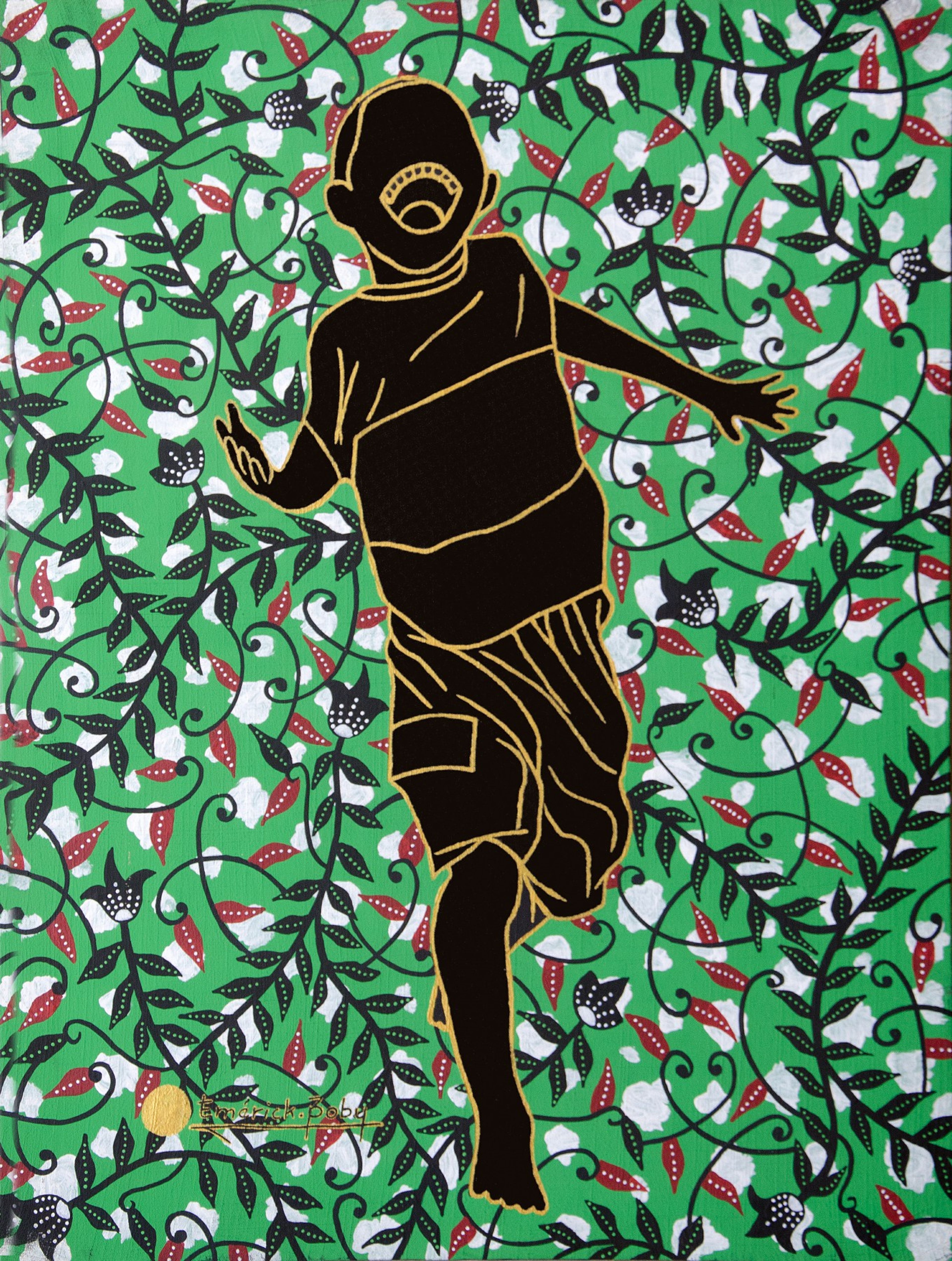 Peinture « Je danse 02 », 2023, série Jeunesse, par Emérick Boby