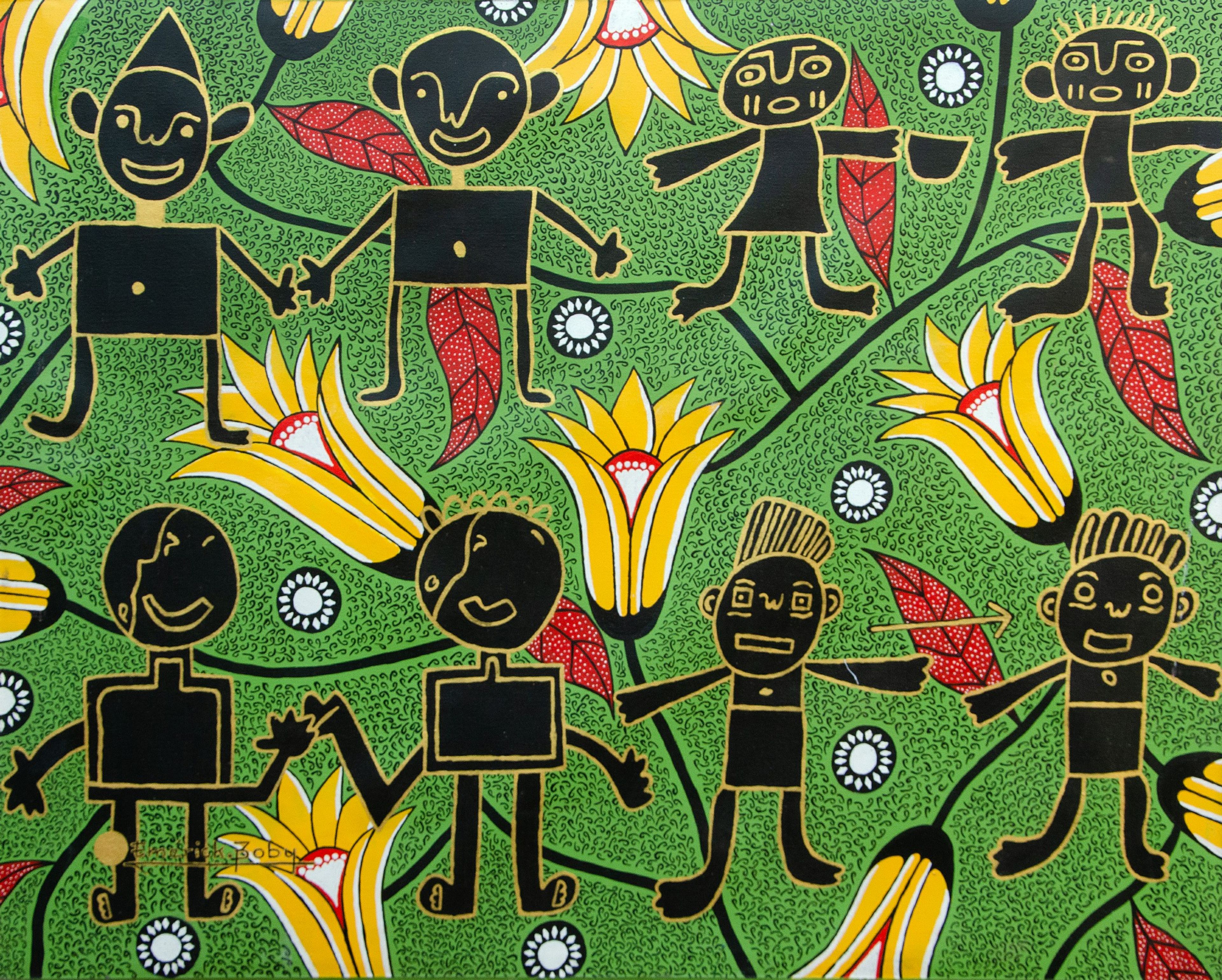Peinture « Enfance volée 03 », 2022, série Enfance volée, par Emérick Boby