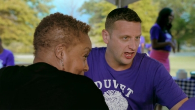 No, she's... she is so nice. She's lovely, lovely. But did anybody taste the potato salad she brought