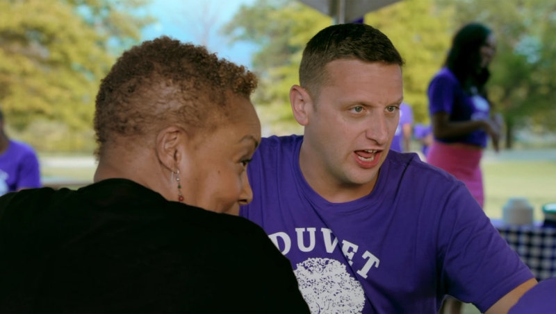 No, she's... she is so nice. She's lovely, lovely. But did anybody taste the potato salad she brought