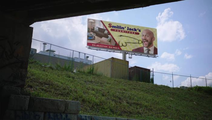 What amateur put him on a billboard with his mouth open?