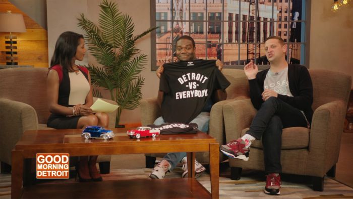 You may be familiar with "Detroit vs. Everybody." - Just the best. - And "Detroit Hustles Harder." - You can't beat it.