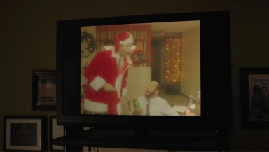 Whoa, what's Santa got old Wallace here? What? It's an empty bottle of gin, Wallace. We found so many
