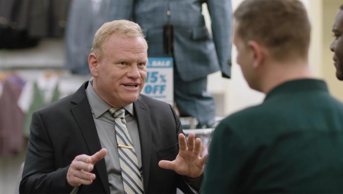 Yeah, he came in to pitch an ad for our back to school sale, and he had us close our eyes, and when we opened them, he had p