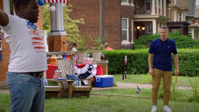 Sam Duvet at the bat. They've just integrated the league. He's coming to us from the Roman candle baseball negro leagues.