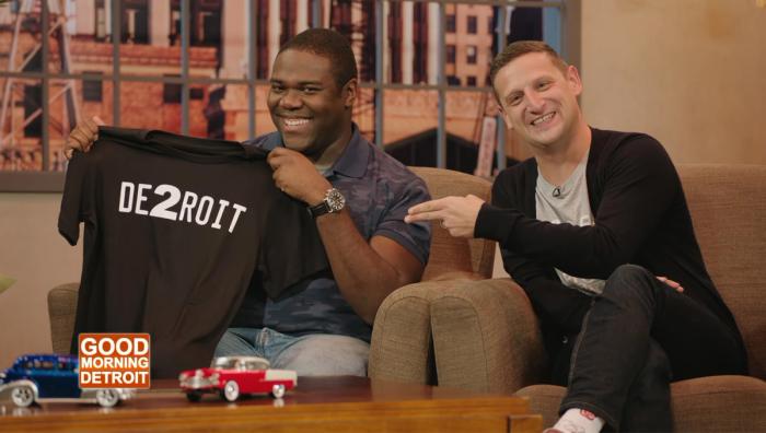 You sure can't, which is why we're proud to present to you our very own T-shirt, "De-two-roit."