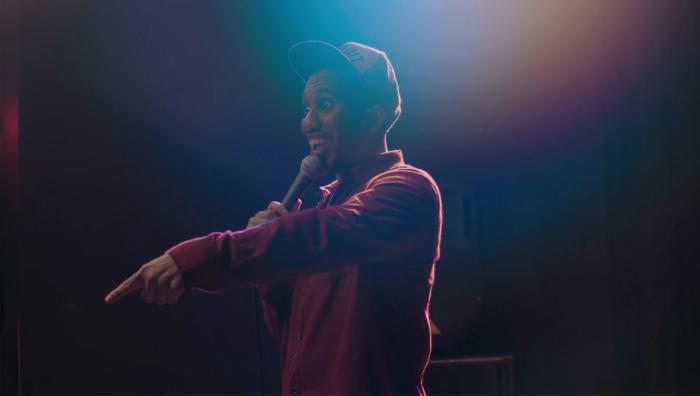 Look at this nerdy white guy right here. Oh, his black wife cook him collard greens, he's like, "Oh, thank you for the green