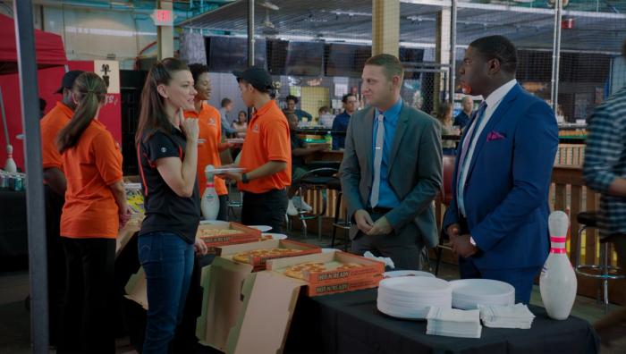 Uh, s-sorry, you each have a...a pepperoni on your face.