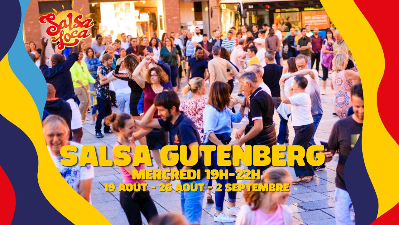 Affiche Salsa Gutenberg 2026 – Soirées salsa place Gutenberg à Strasbourg