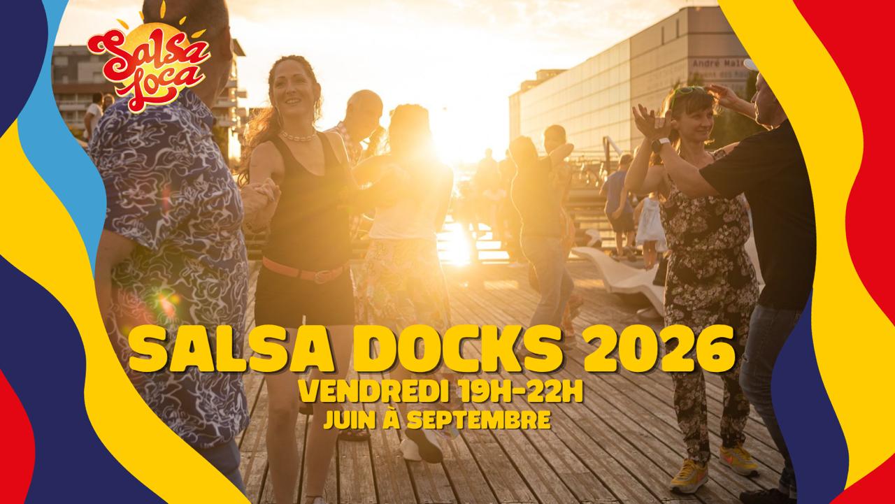 Affiche Salsa Docks 2026 – Soirées salsa en plein air à Strasbourg
