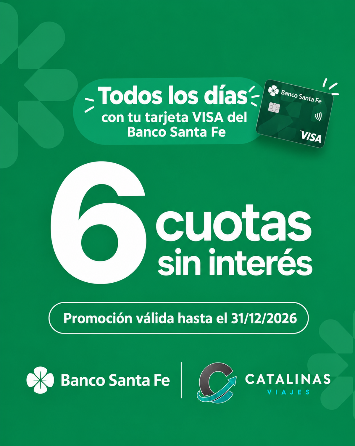 6 cuotas sin interés con Banco de Santa Fe
