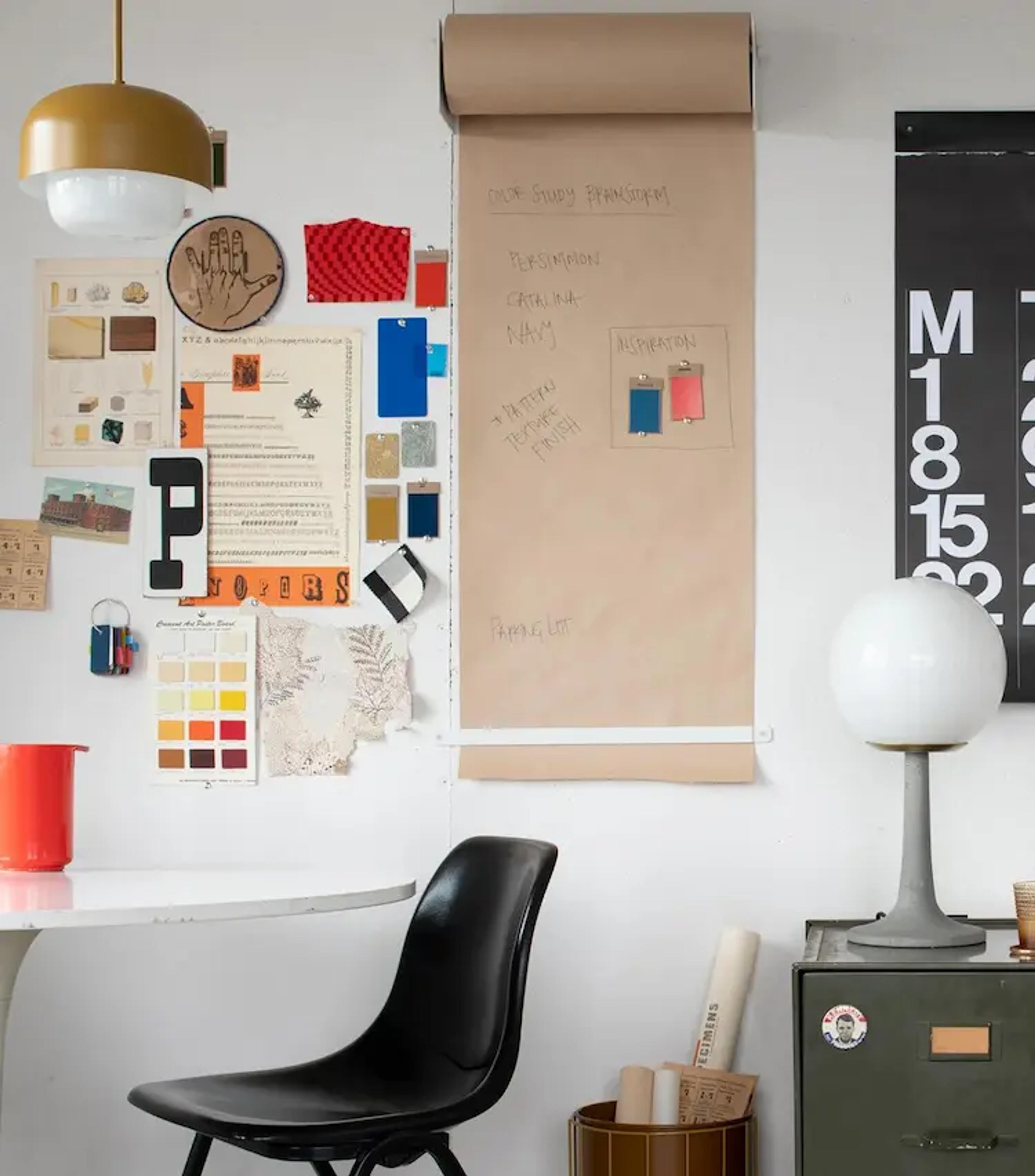 An office with a modern chair