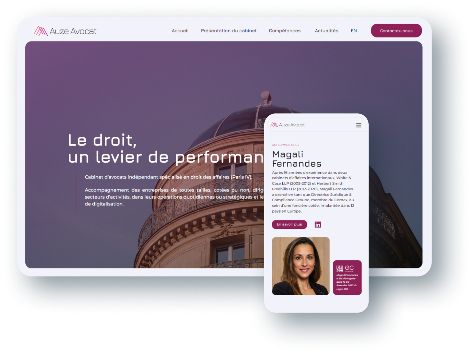 Aperçu du projet Auze Avocat