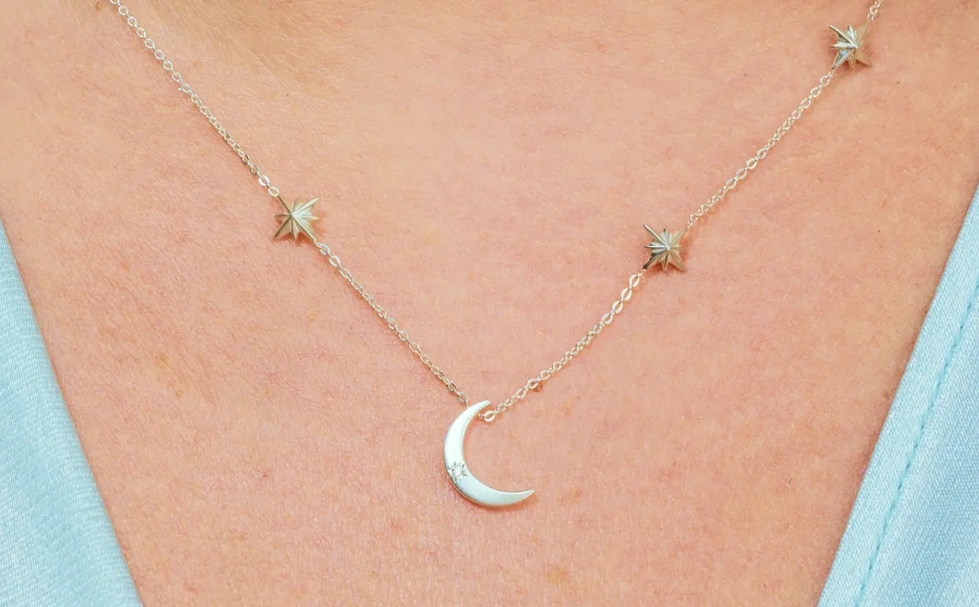 A moon and star necklace